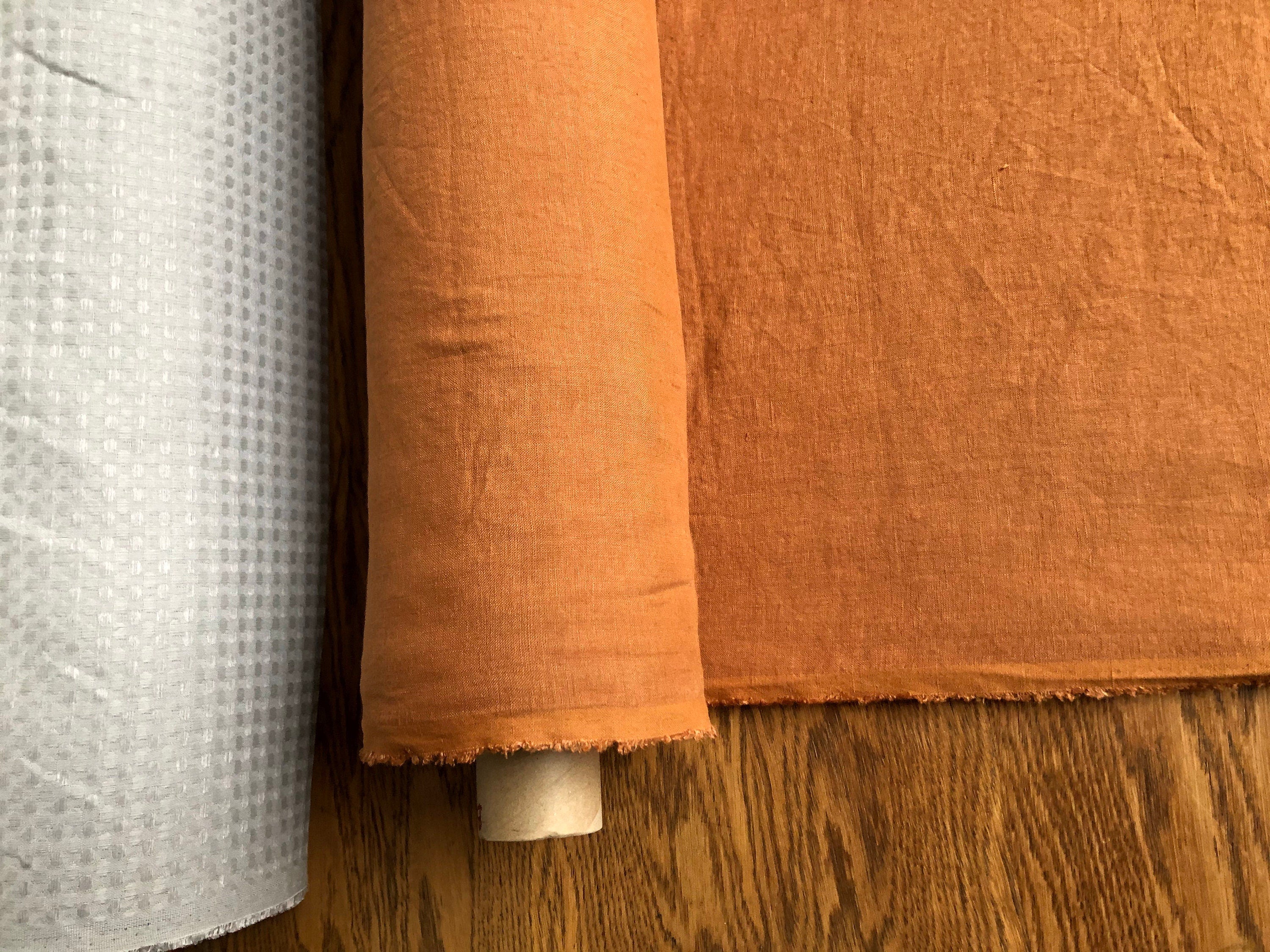 Soft Squash Linen Fabric: 100% French Flax (145cm Width)