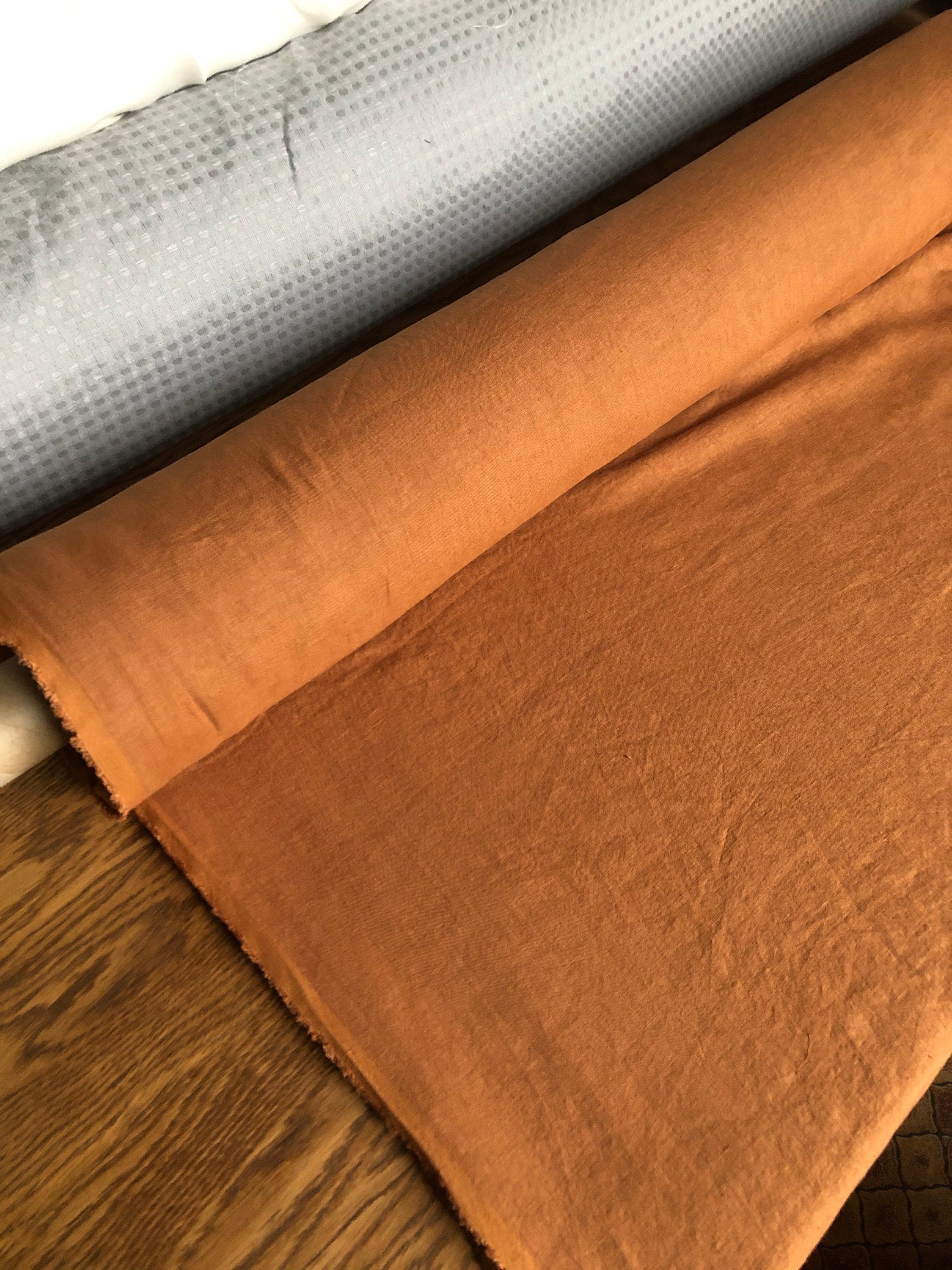 Soft Squash Linen Fabric: 100% French Flax (145cm Width)