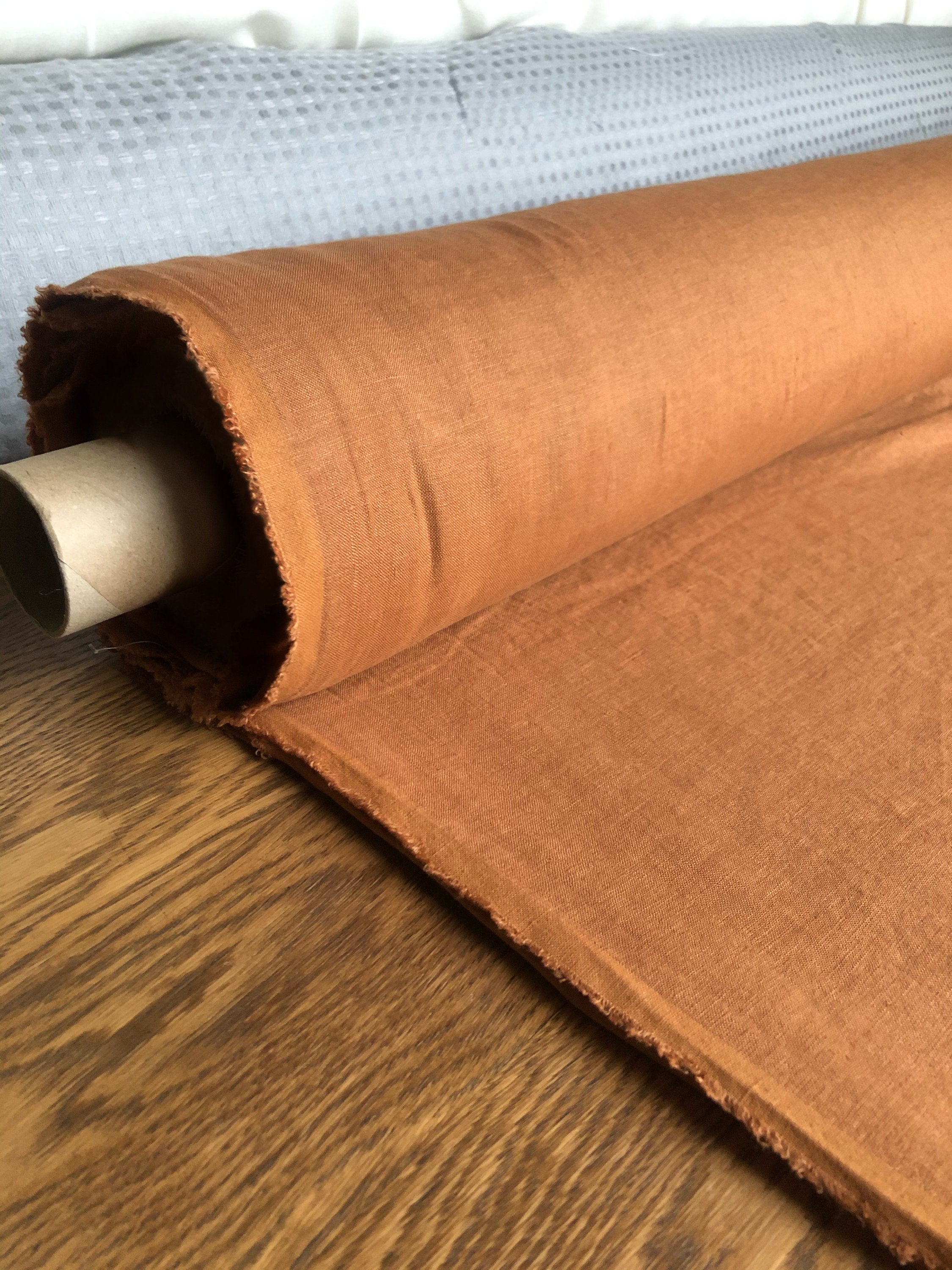 Soft Squash Linen Fabric: 100% French Flax (145cm Width)