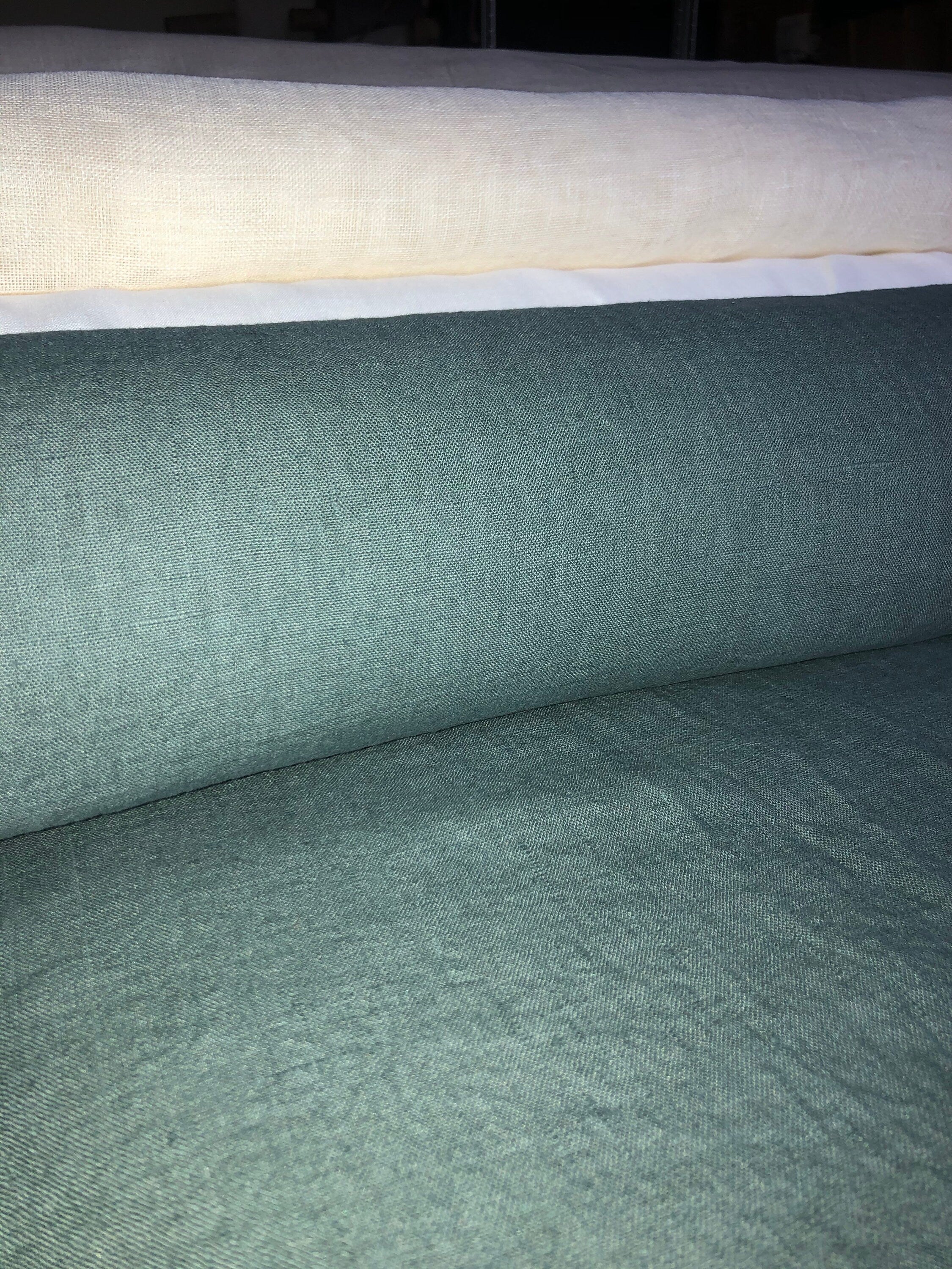 Green Linen Fabric: 100% Natural, Medium Weight (57" Wide)