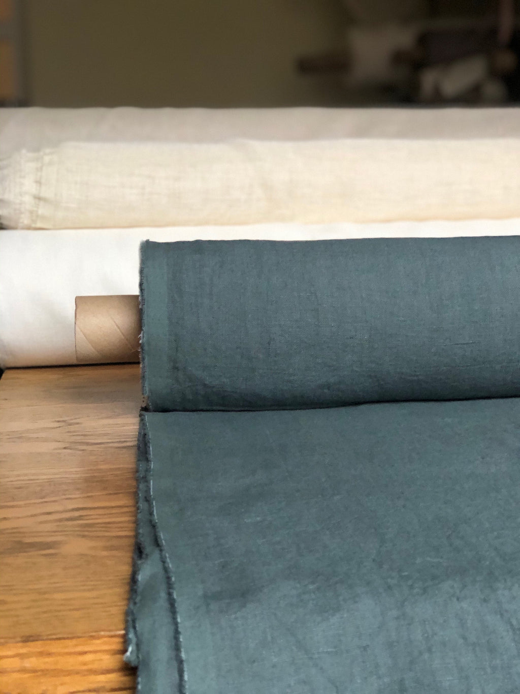 Green Linen Fabric: 100% Natural, Medium Weight (57" Wide)