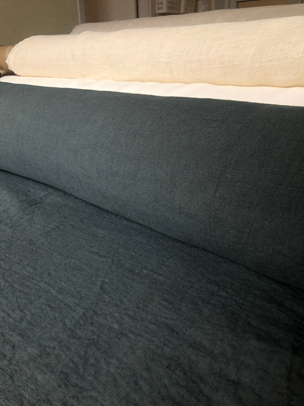 Green Linen Fabric: 100% Natural, Medium Weight (57" Wide)