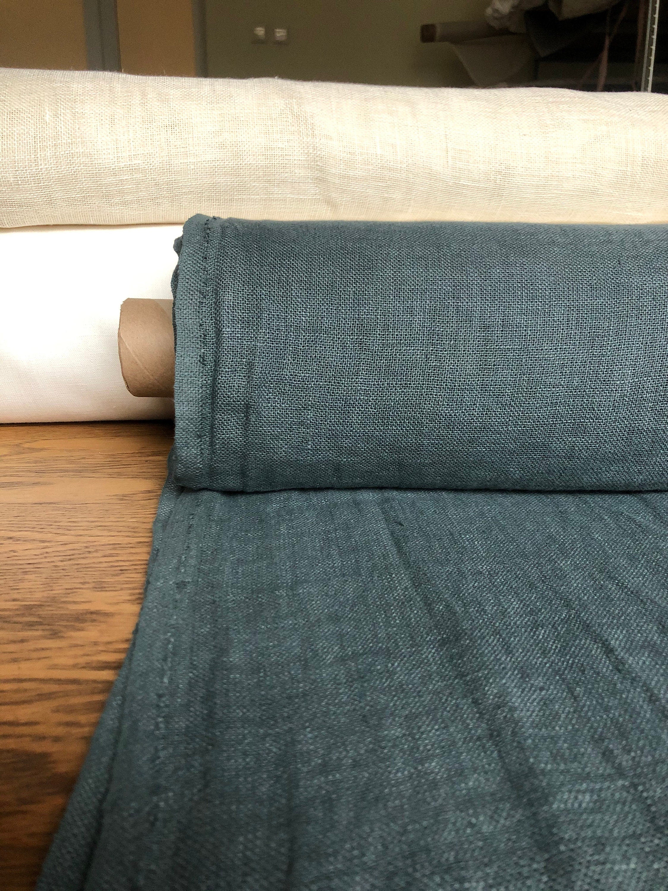Green Linen Fabric: 100% Natural, 200g, 150cm Wide, For Sewing & Bedding