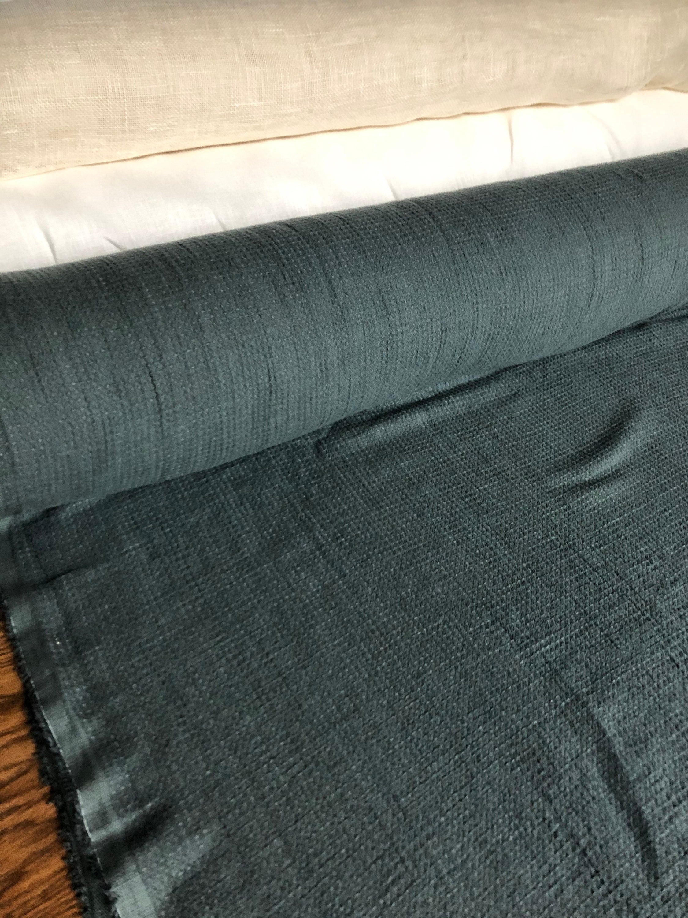 Green Linen Fabric: 100% Natural, 200g, 150cm Wide, For Sewing & Bedding