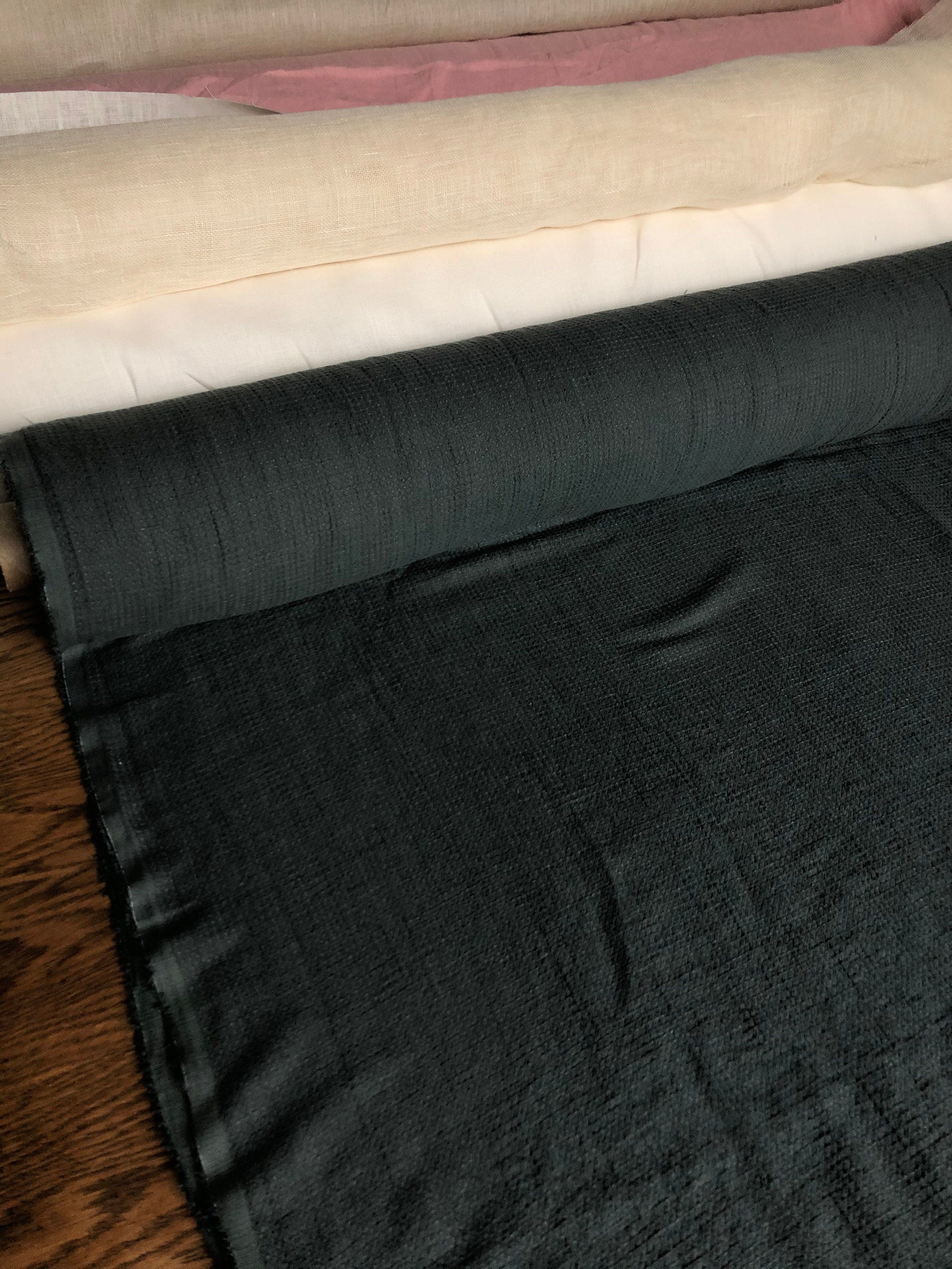 Green Linen Fabric: 100% Natural, 200g, 150cm Wide, For Sewing & Bedding