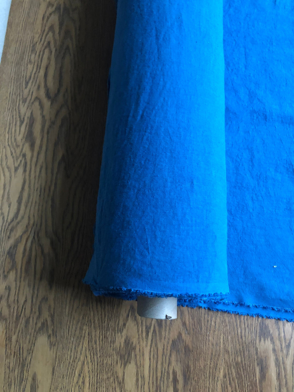 Extra Wide Marine Blue Linen Fabric: Softened Bedding Material