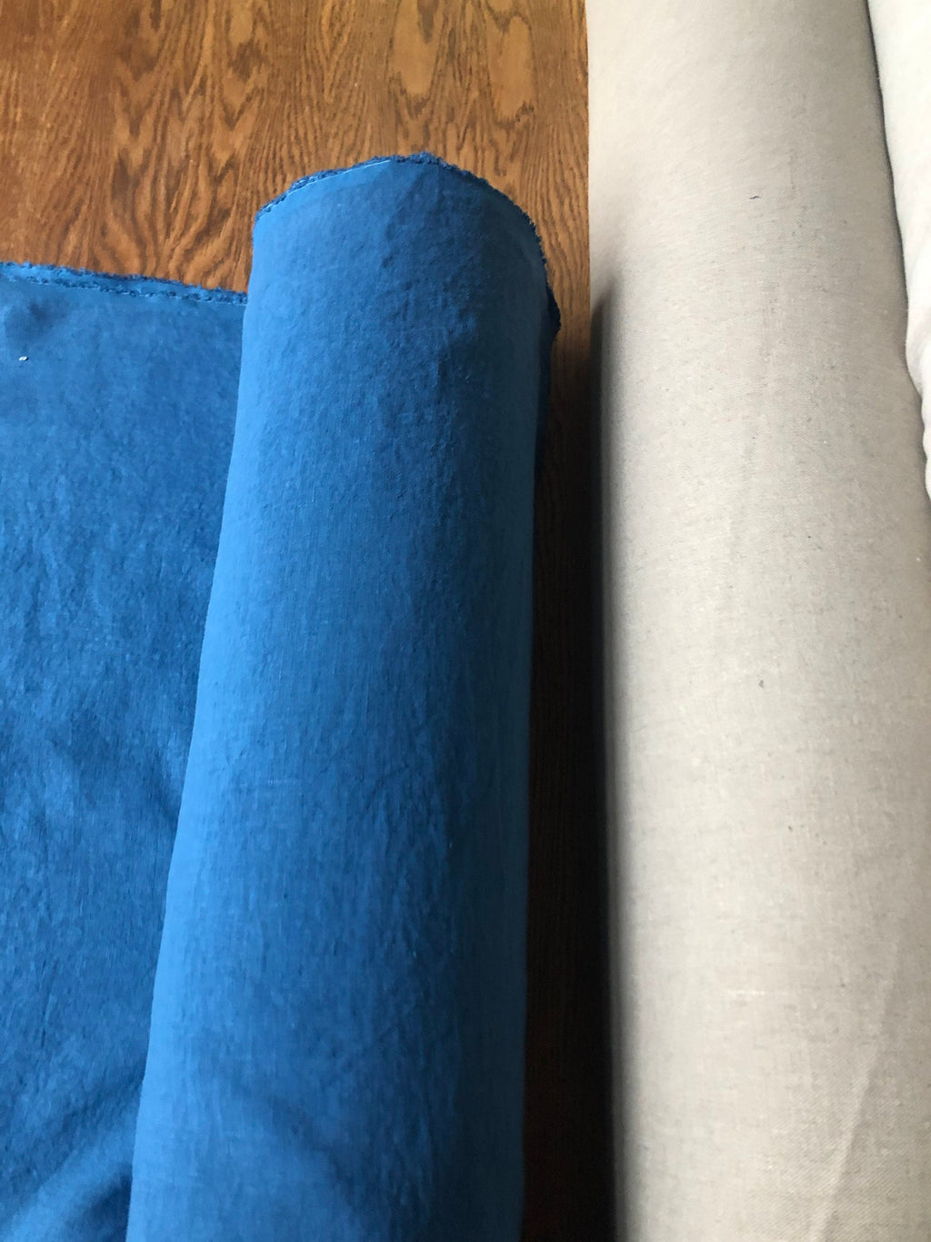 Soft Blue Linen Fabric: Extra Wide 250cm, Bedding & Sewing
