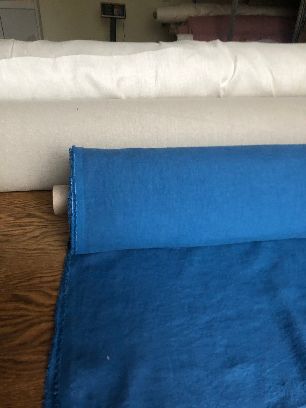 Soft Blue Linen Fabric: Extra Wide 250cm, Bedding & Sewing