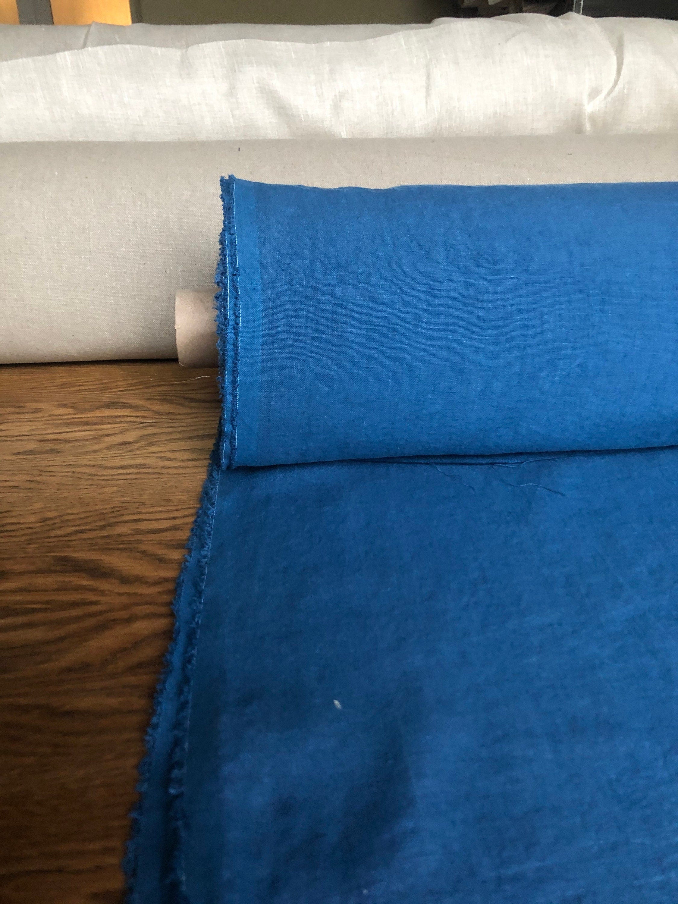 Extra Wide Soft Blue Linen Fabric: 110" Wide, Bedding & Sewing