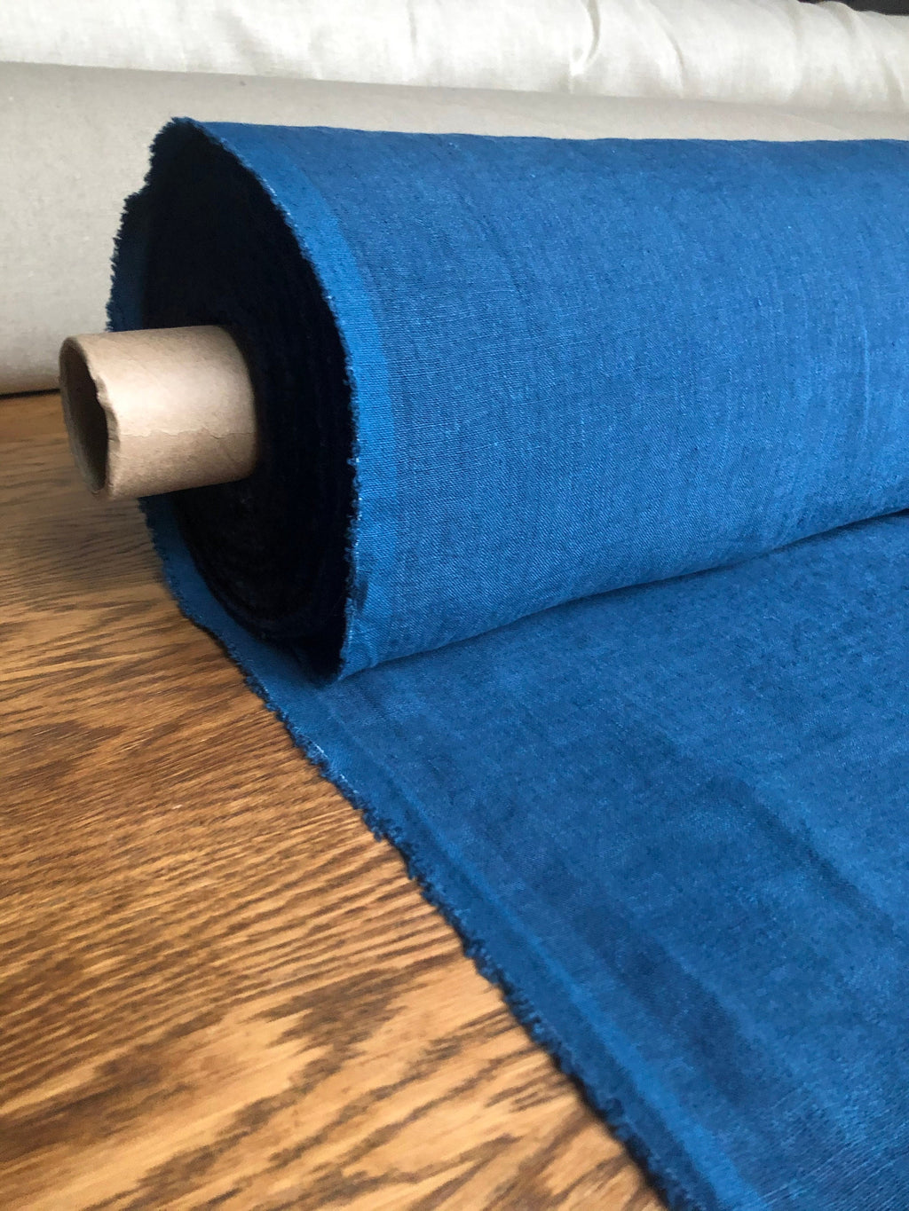 Marine Blue Linen Fabric: 100% Natural, 145cm Wide, 260g