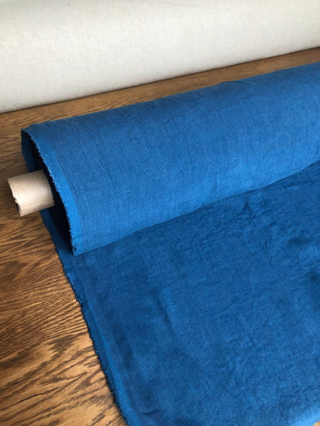 Marine Blue Linen Fabric: 100% Natural, 145cm Wide, 260g