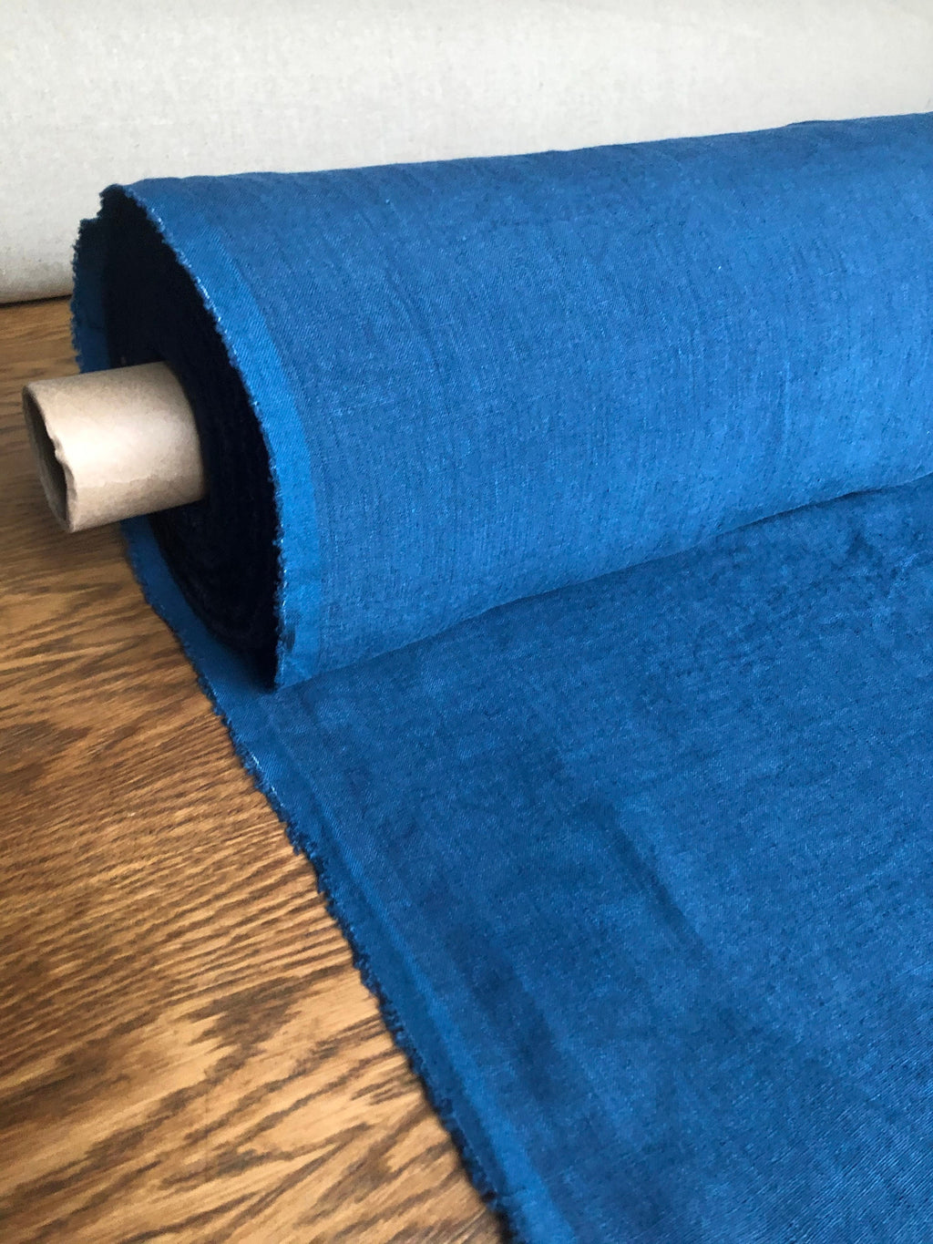 Marine Blue Linen Fabric: 100% Natural, 145cm Wide, 260g