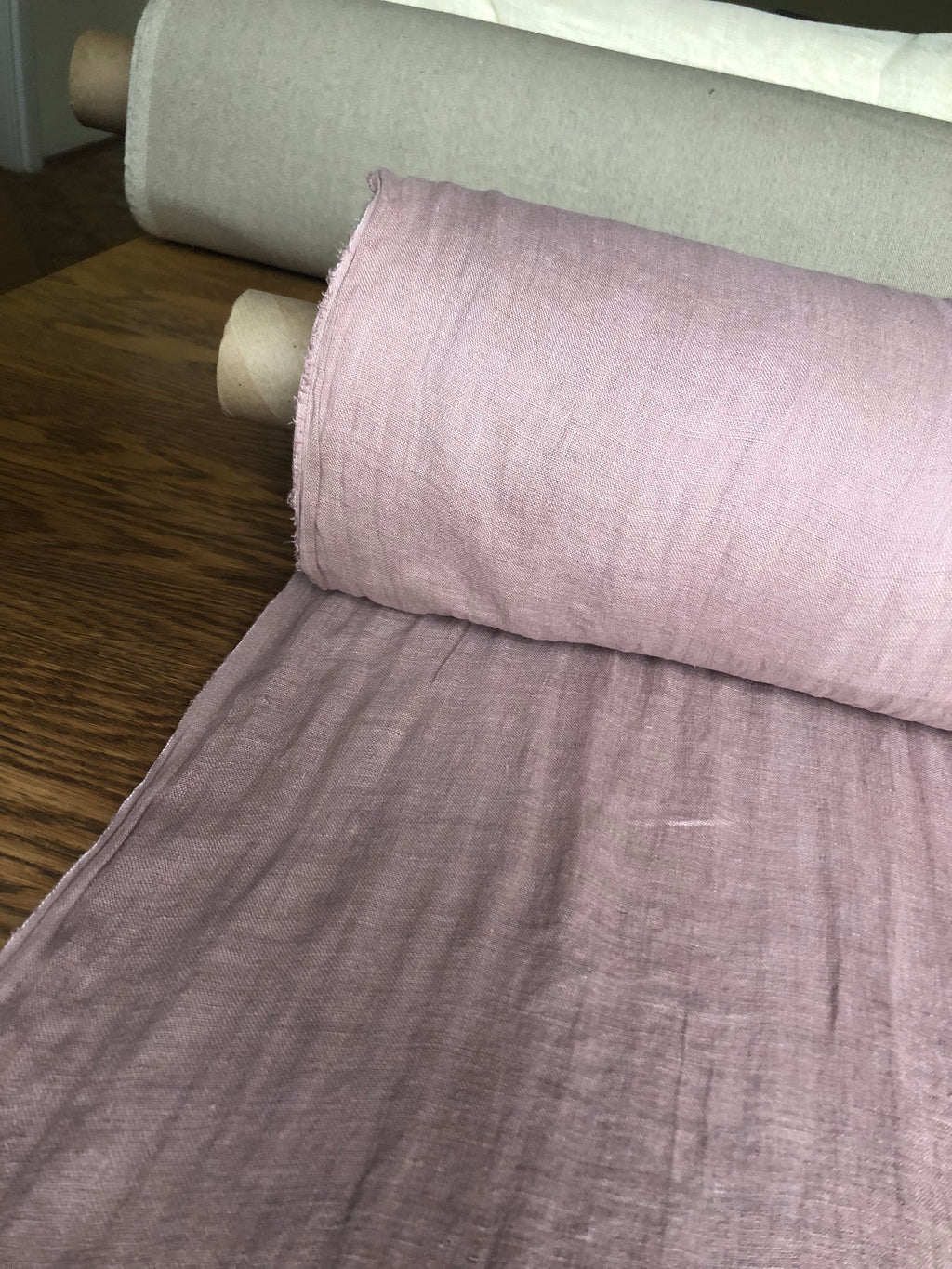 Dusty Lavender Linen Fabric: 100% Natural, Light Weight (By The Yard)