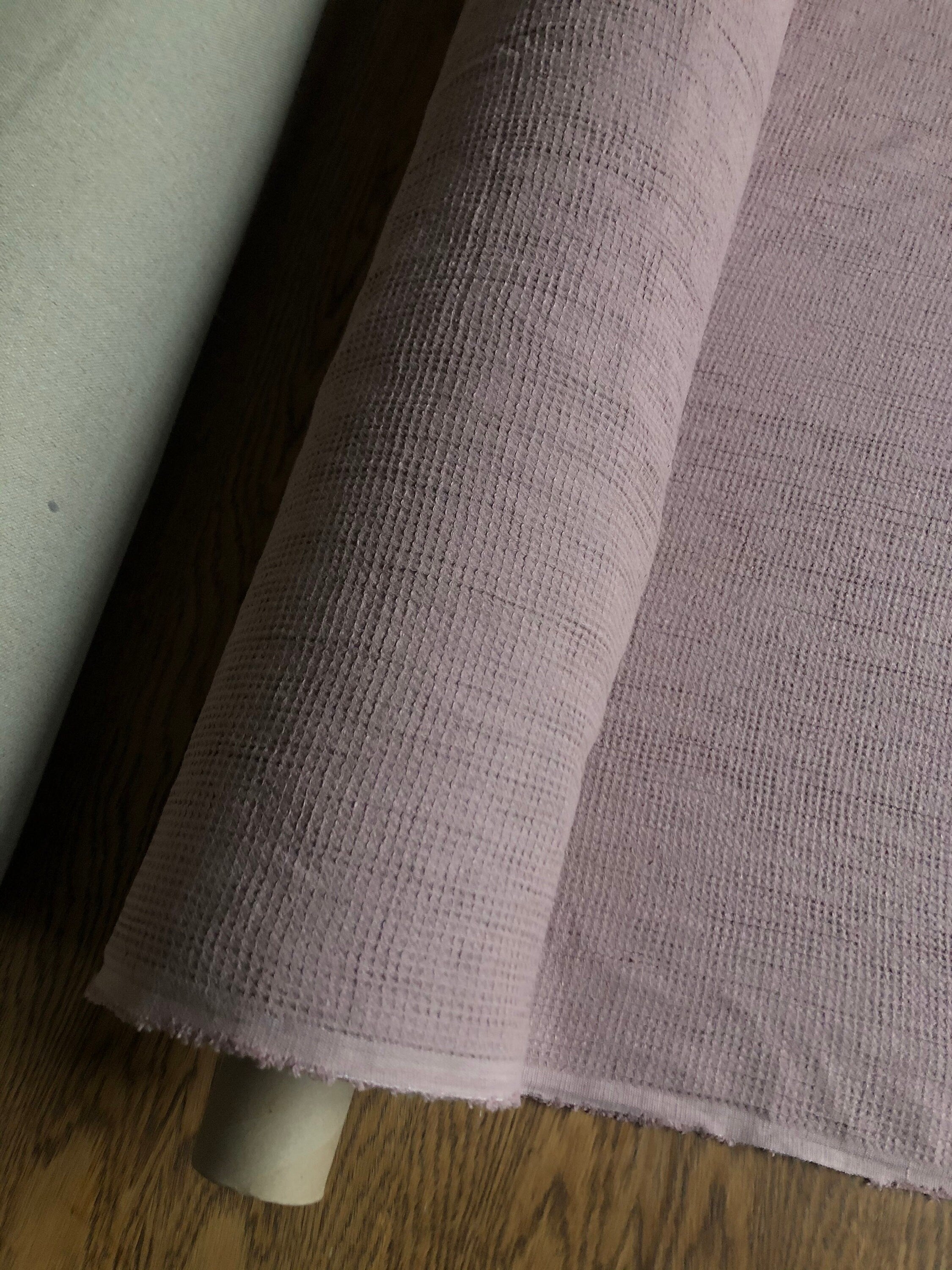 Waffle Linen Cotton Fabric: Dusty Lavender Bath/Spa Towel Material