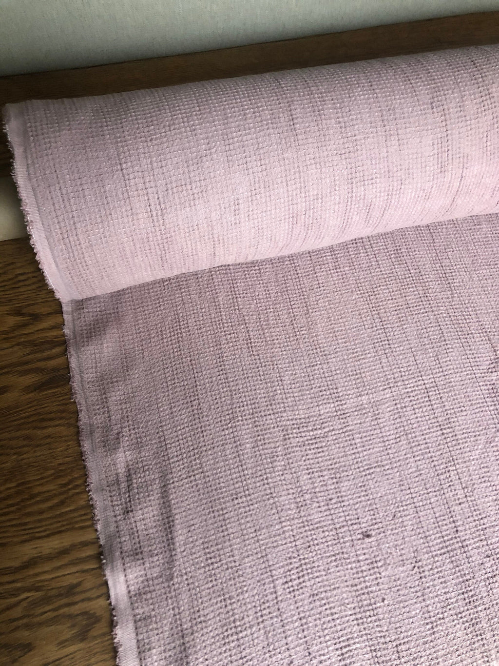 Waffle Linen Cotton Fabric: Dusty Lavender Bath/Spa Towel Material