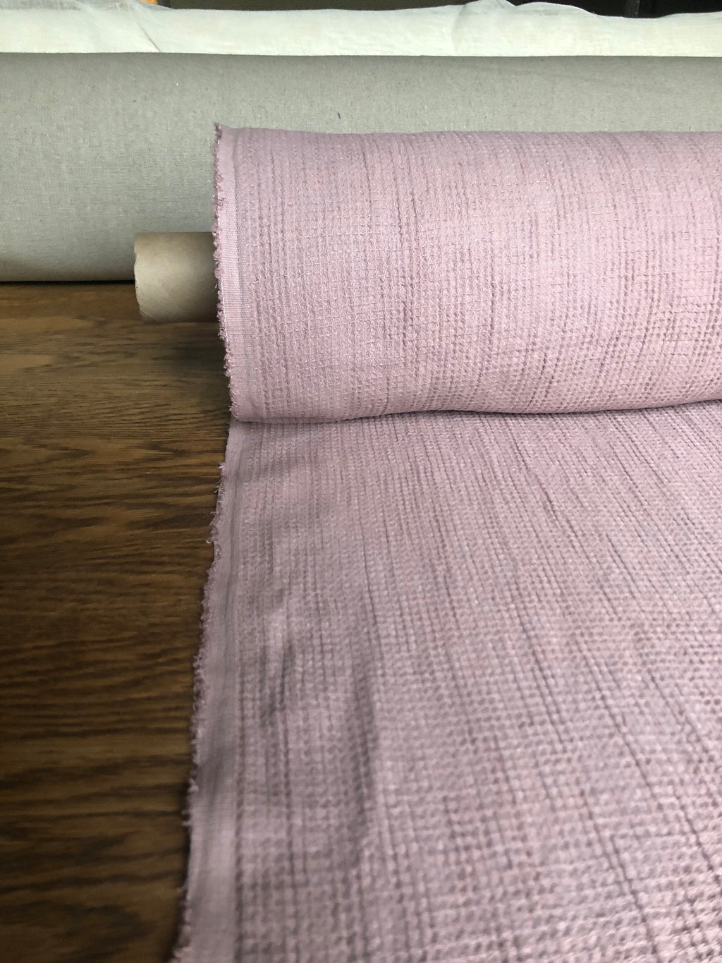 Waffle Linen Cotton Fabric: Dusty Lavender Bath/Spa Towel Material