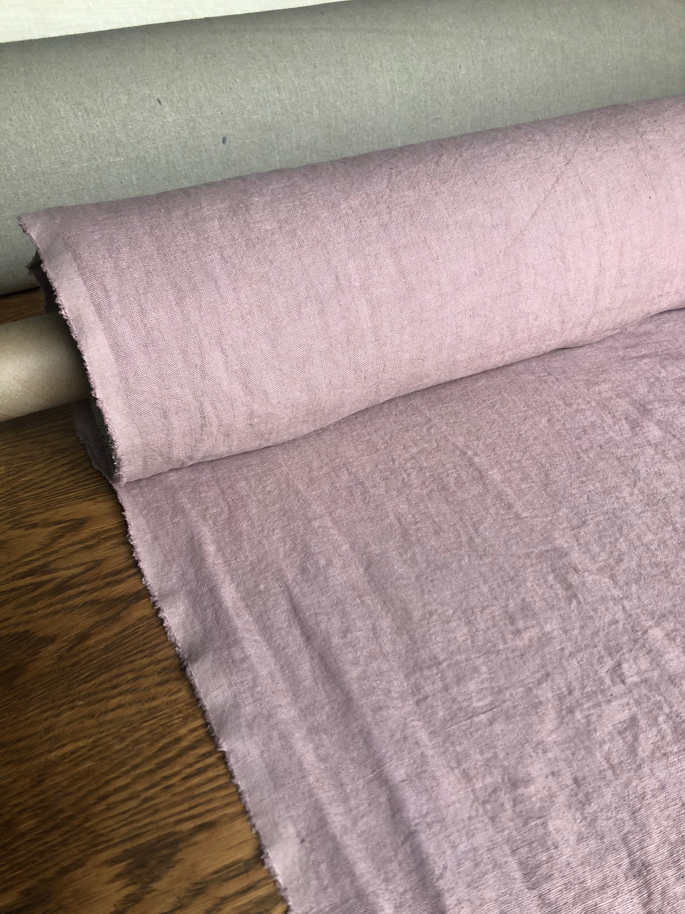 Dusty Lavender Linen Fabric: 100% Natural, 145cm Wide, 260g