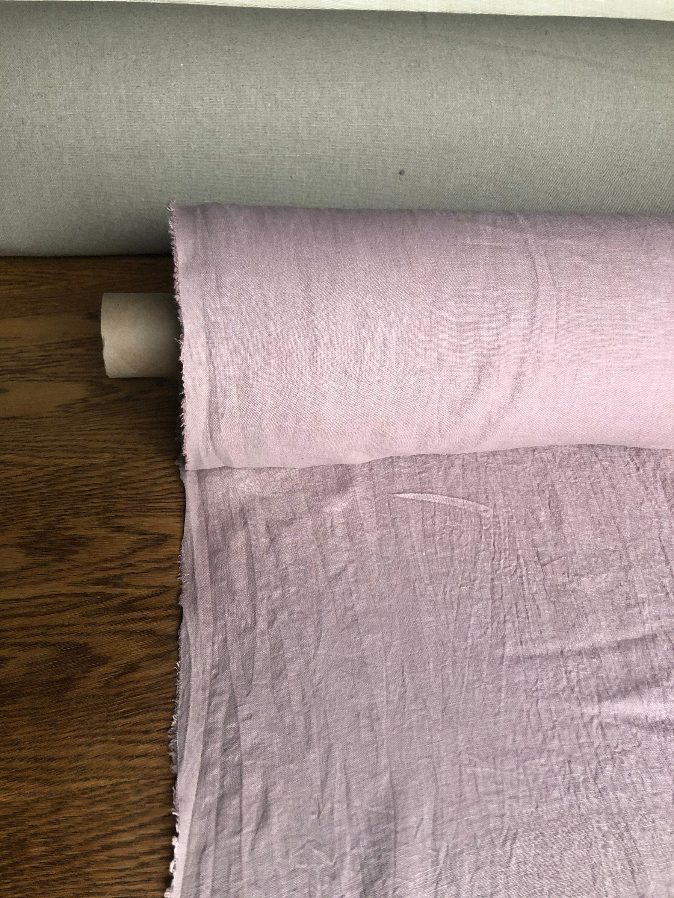 Dusty Lavender Linen Fabric: 100% French Flax, Softened (145 cm Width)