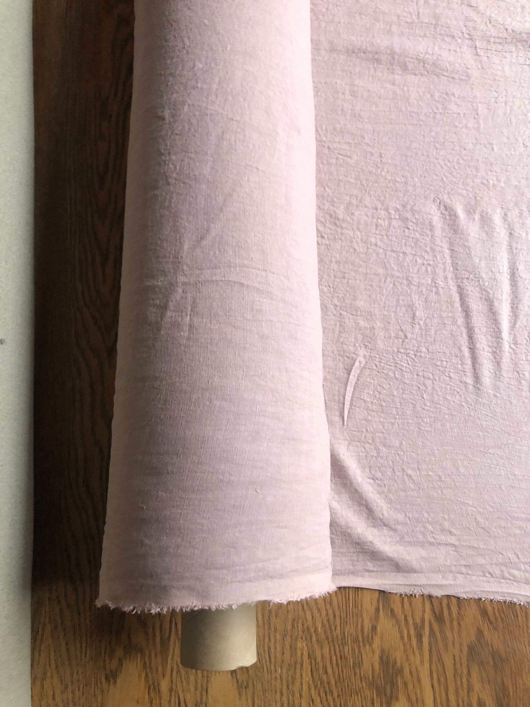 Dusty Lavender Linen Fabric: 100% French Flax, Softened (145 cm Width)