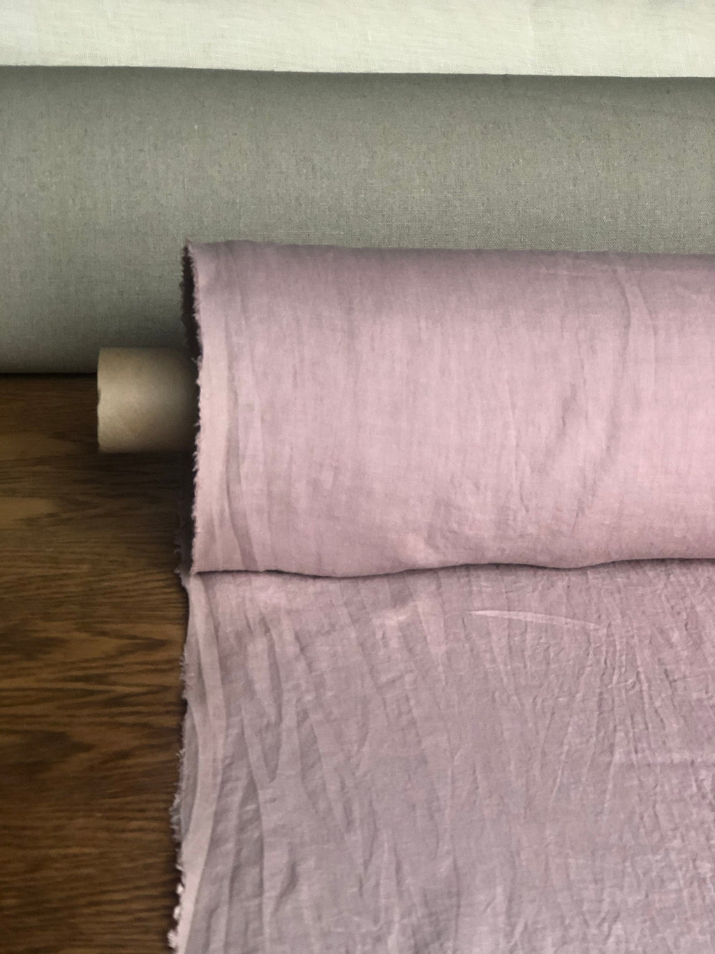 Dusty Lavender Linen Fabric: 100% French Flax, Softened (145 cm Width)