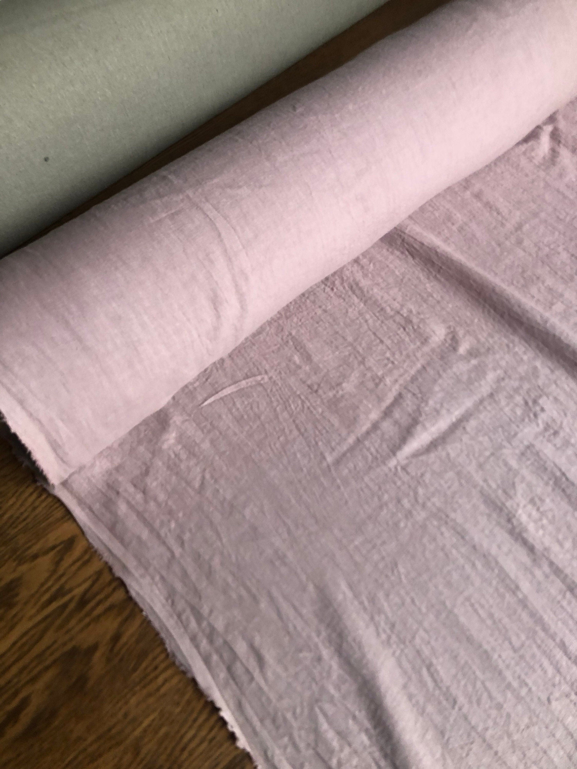 Dusty Lavender Linen Fabric: 100% French Flax, Softened (145 cm Width)