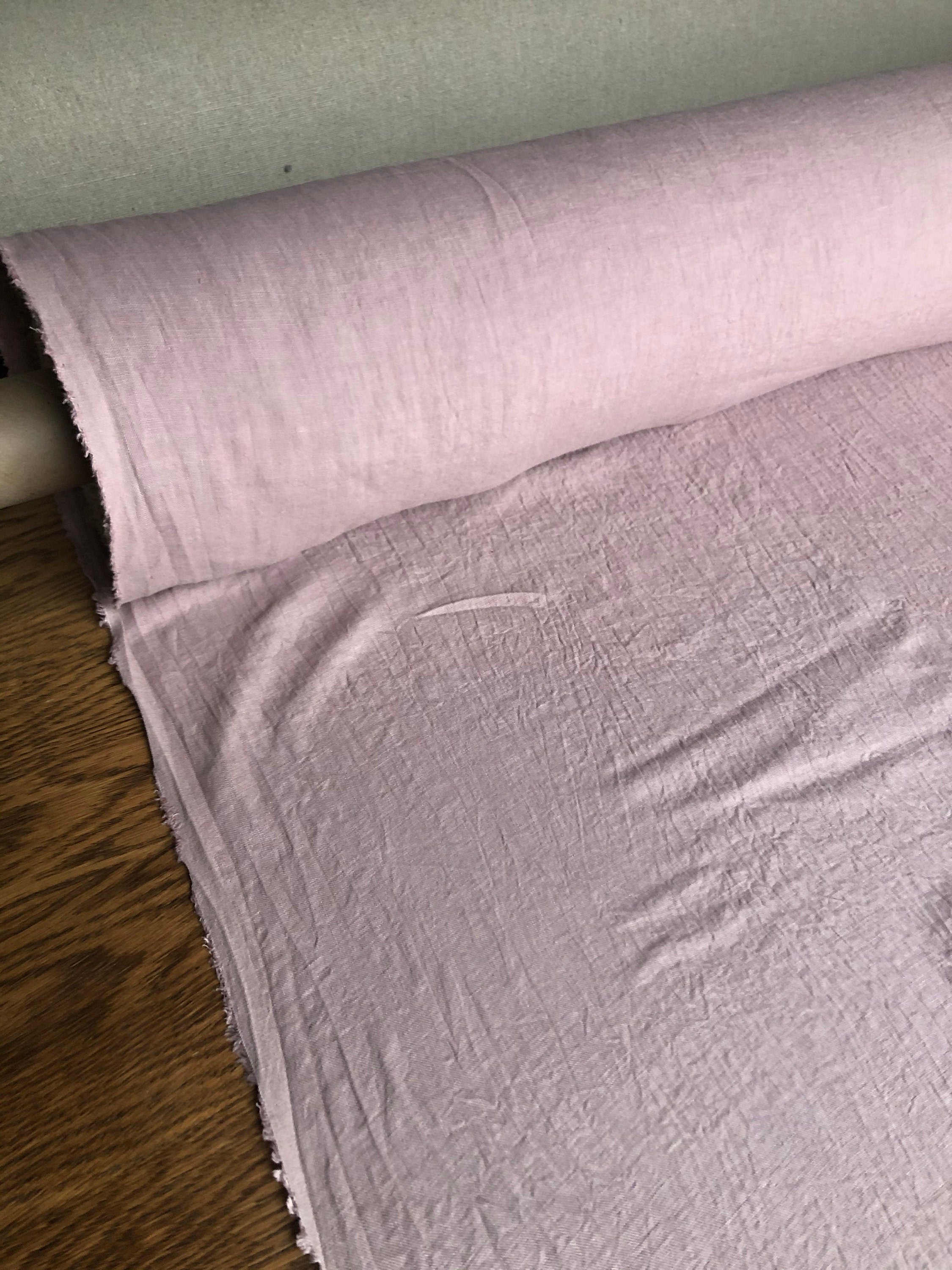 Dusty Lavender Linen Fabric: 100% French Flax, Softened (145 cm Width)