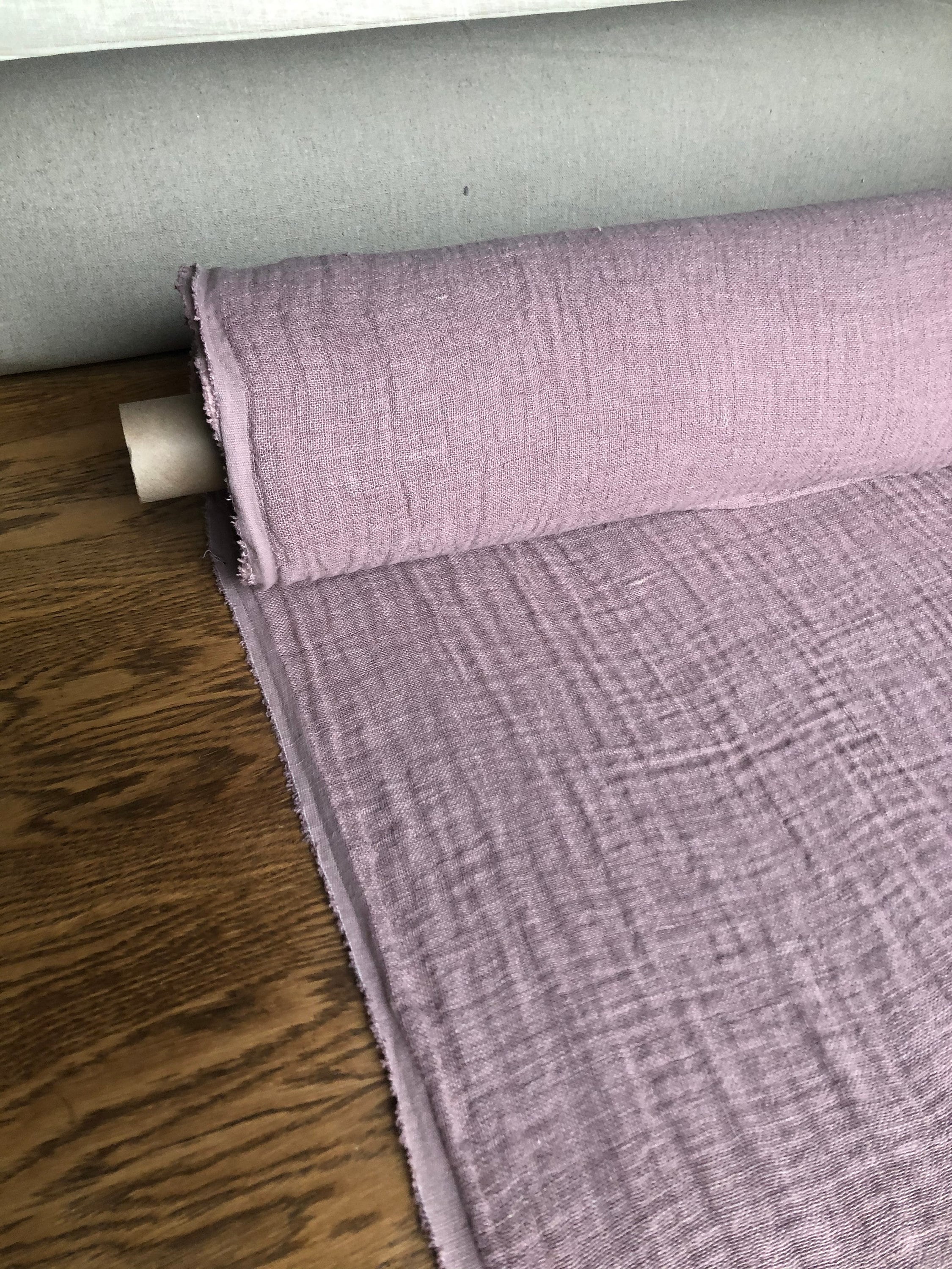 Dusty Lavender Linen Fabric: 100% Natural, 140cm Wide, For Sewing