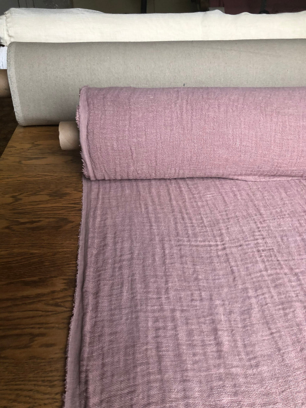 Dusty Lavender Linen Fabric: 100% Natural, 140cm Wide, For Sewing