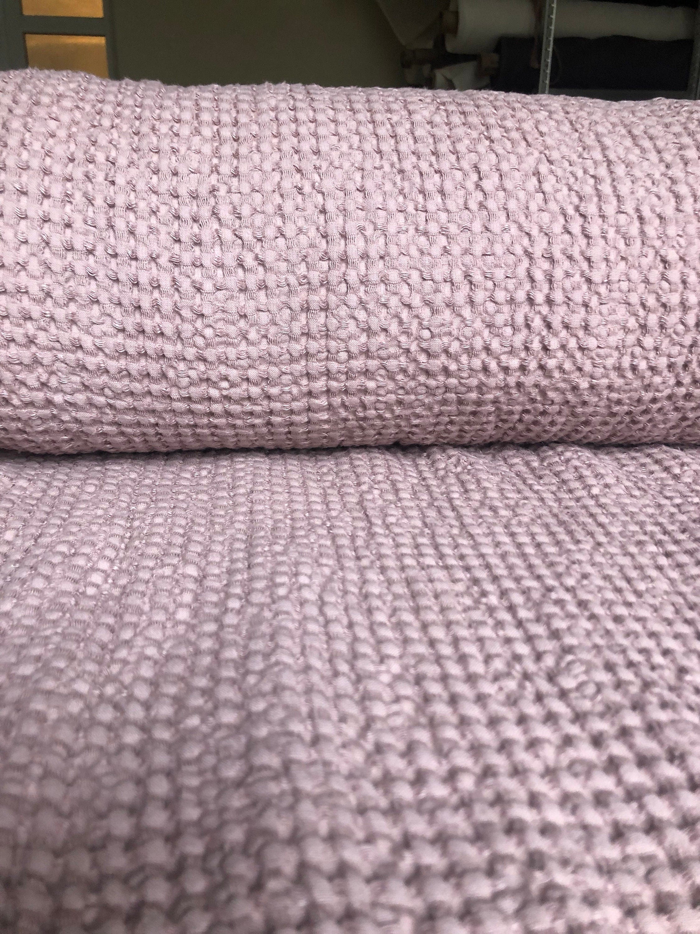 94" EXTRA WIDE fabric, Waffle natural Linen/Cotton fabric BGO137 Dusty Lavender, 235g/240cm fabric by the metre bath towel spa towel (7-213)