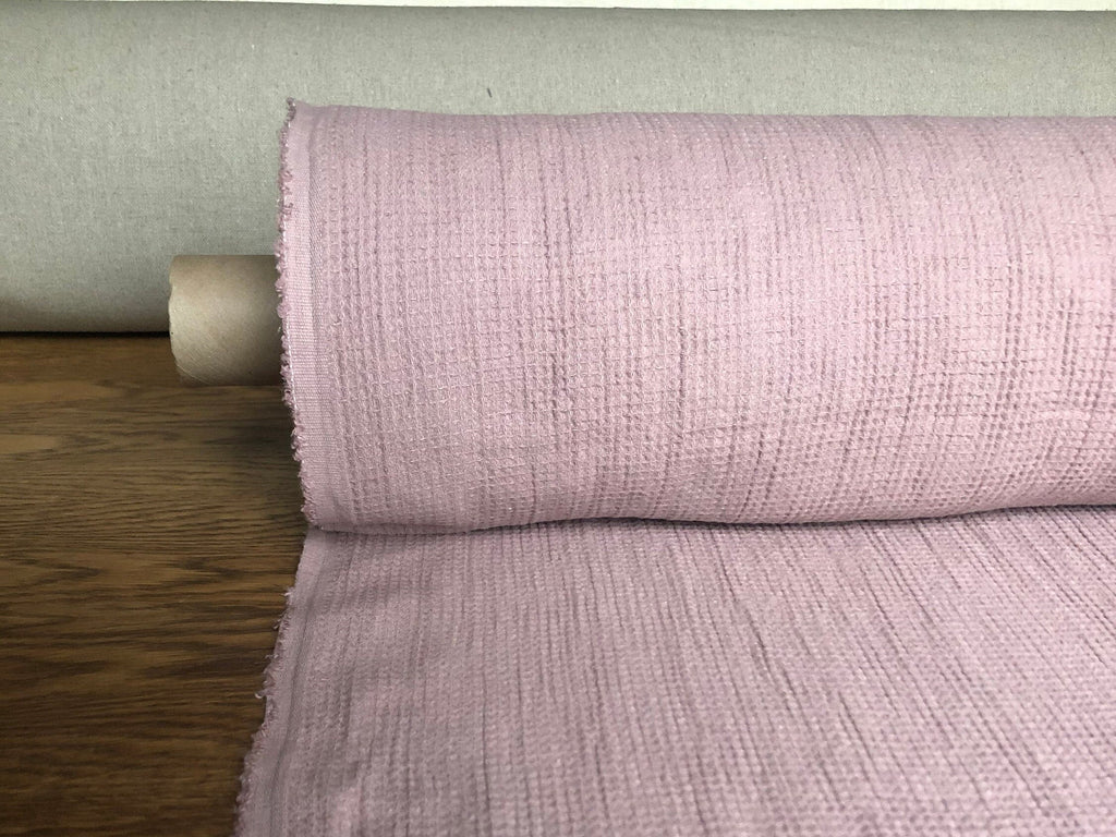 Waffle Linen Cotton Fabric: Dusty Lavender Bath/Spa Towel Material