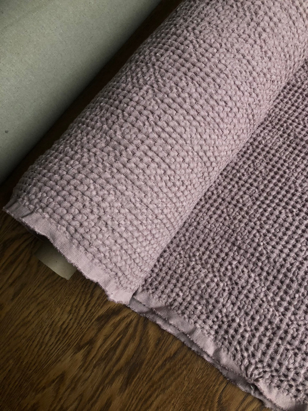 Extra Wide Waffle Linen Cotton Fabric: Dusty Lavender BGO137