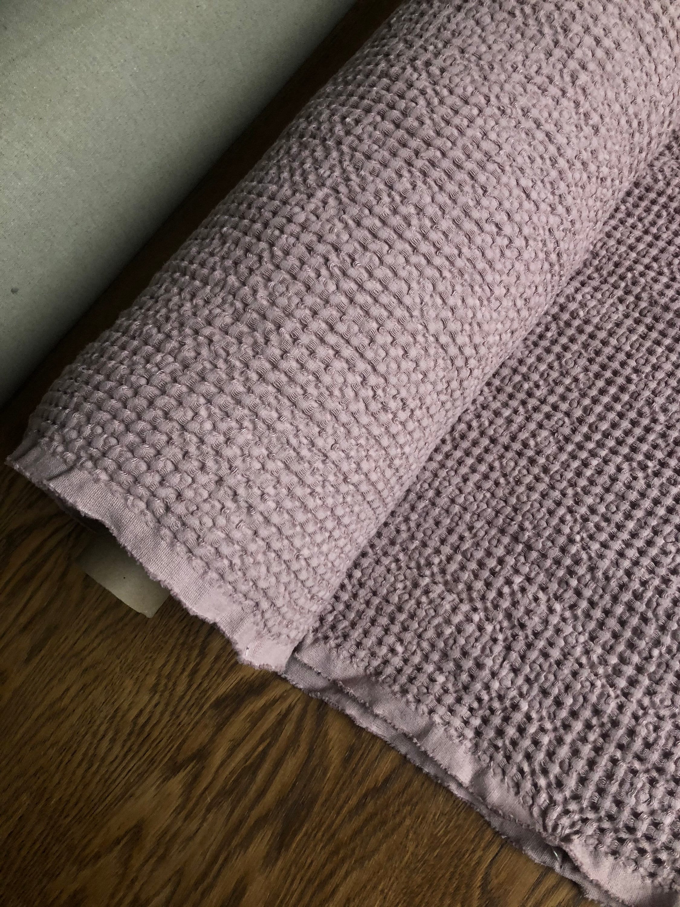 Extra Wide Waffle Linen Cotton Fabric: Dusty Lavender BGO137