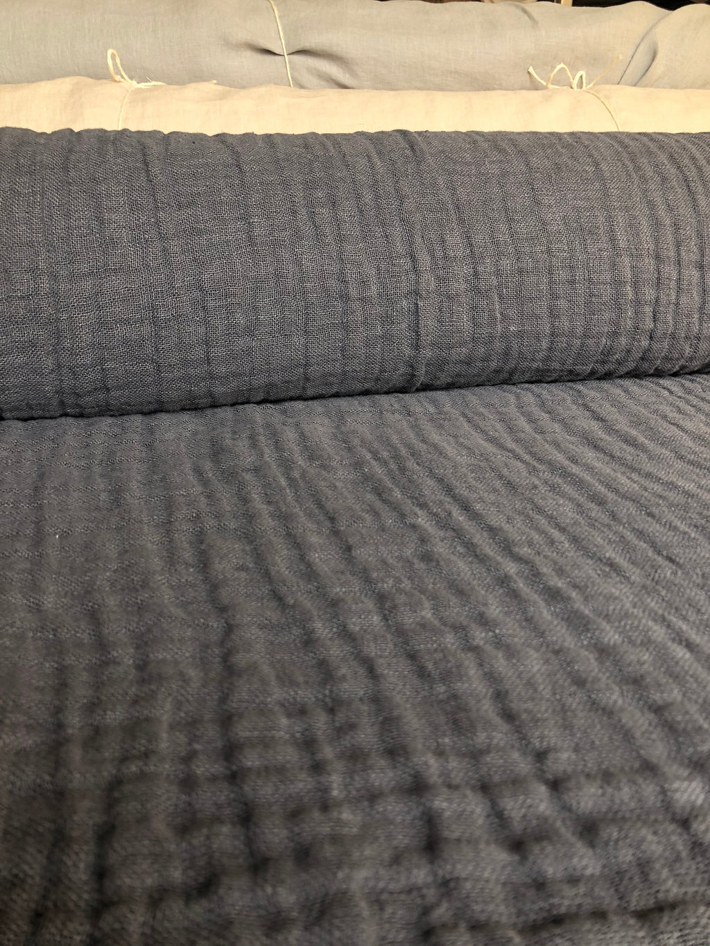 Shadow Gray Linen Fabric: 100% Natural, 140cm Wide, Sewing Fabric