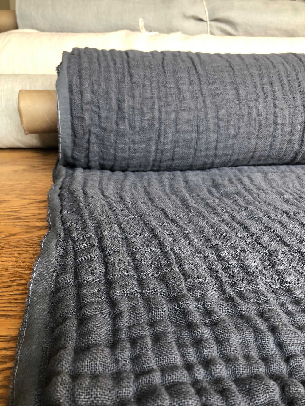 Shadow Gray Linen Fabric: 100% Natural, 140cm Wide, Sewing Fabric
