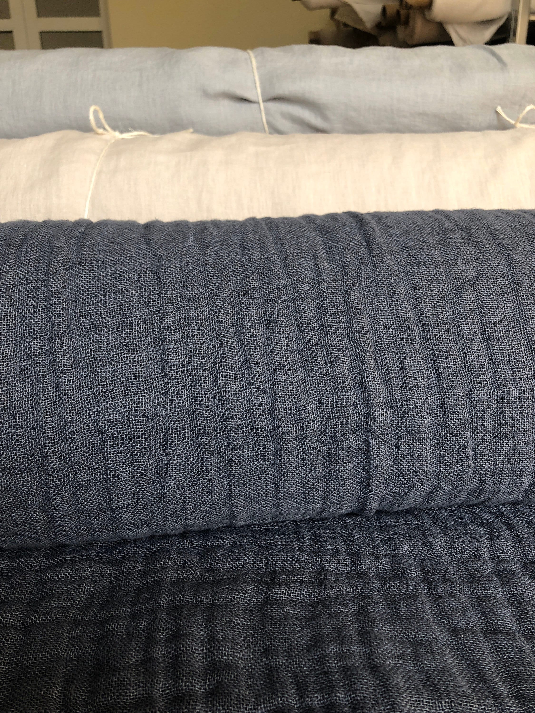 Shadow Gray Linen Fabric: 100% Natural, 140cm Wide, Sewing Fabric