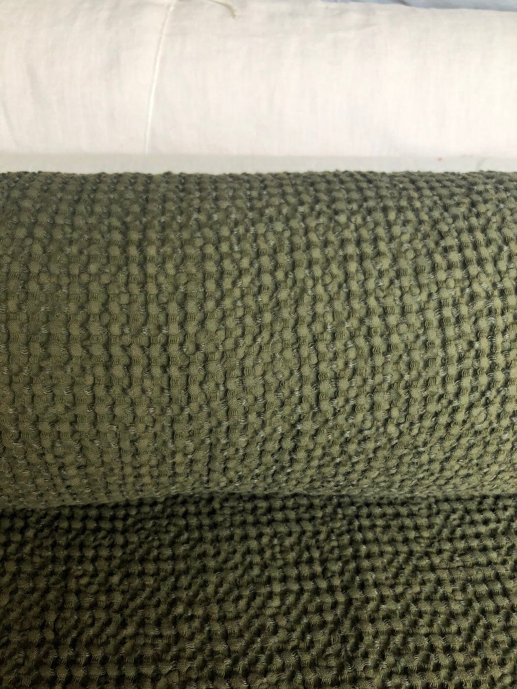 Extra Wide Waffle Linen Cotton Fabric: Natural Uniform BGO137