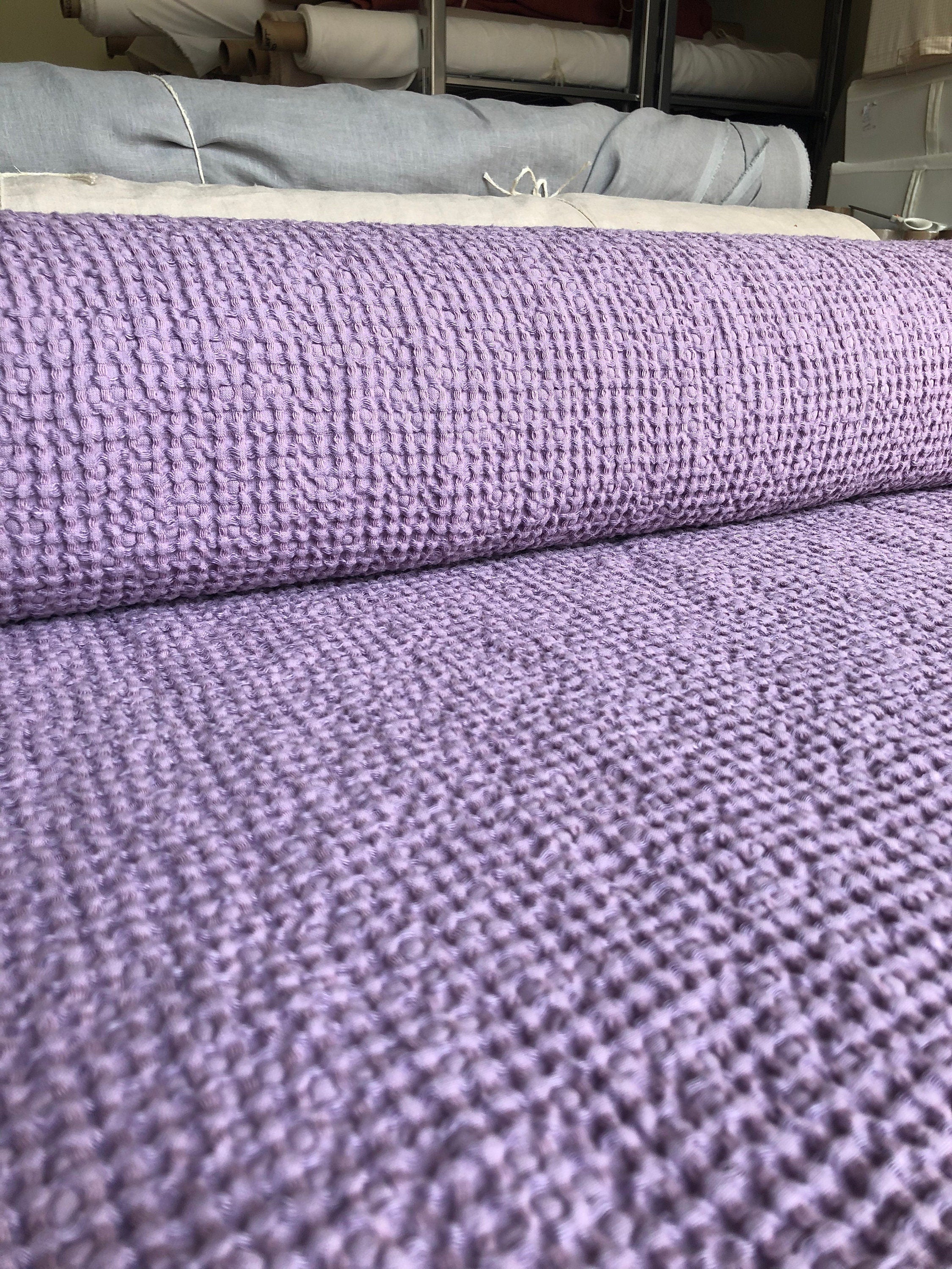 Waffle Linen Cotton Fabric: 94" Extra Wide, FLIEDER BGO137