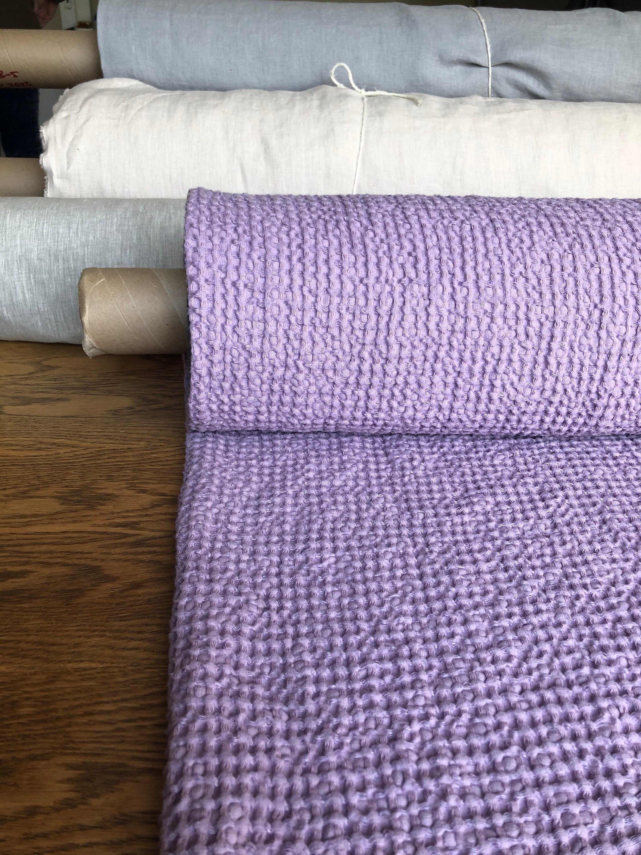 Waffle Linen Cotton Fabric: 94" Extra Wide, FLIEDER BGO137