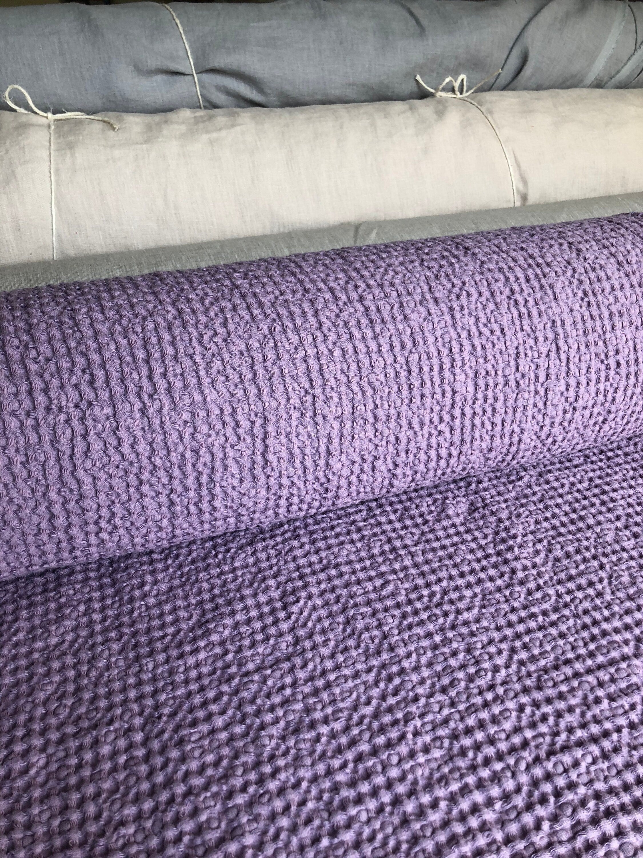 Waffle Linen Cotton Fabric: 94" Extra Wide, FLIEDER BGO137