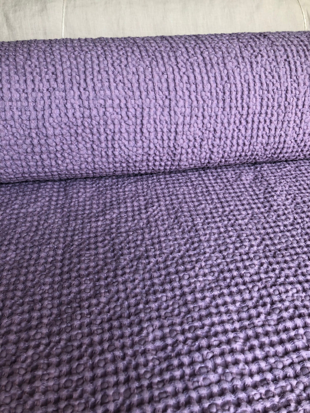 Waffle Linen Cotton Fabric: 94" Extra Wide, FLIEDER BGO137