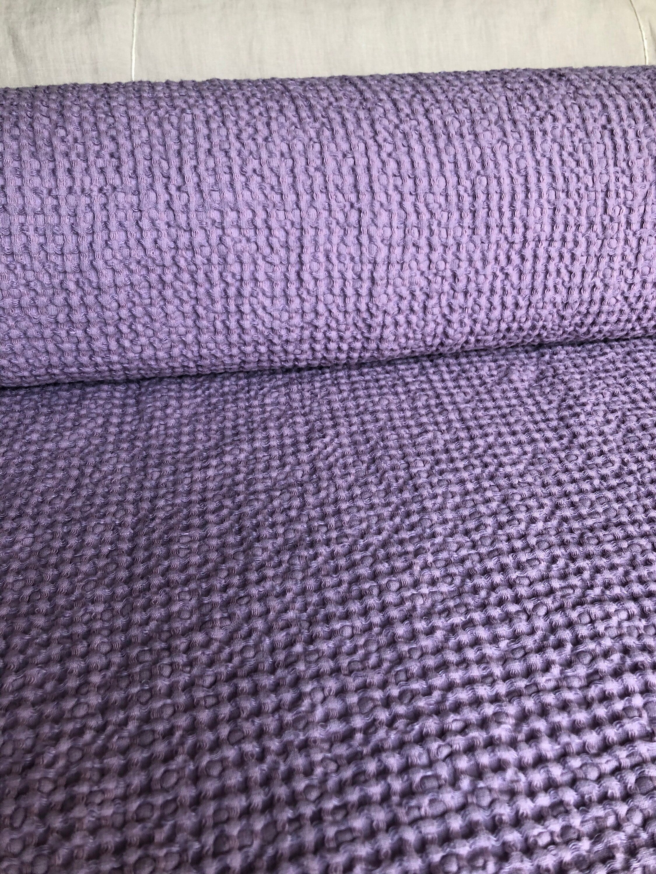 Waffle Linen Cotton Fabric: 94" Extra Wide, FLIEDER BGO137