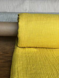 Yellow Mustard Linen Fabric: Light Weight Sewing Material, 150cm Wide