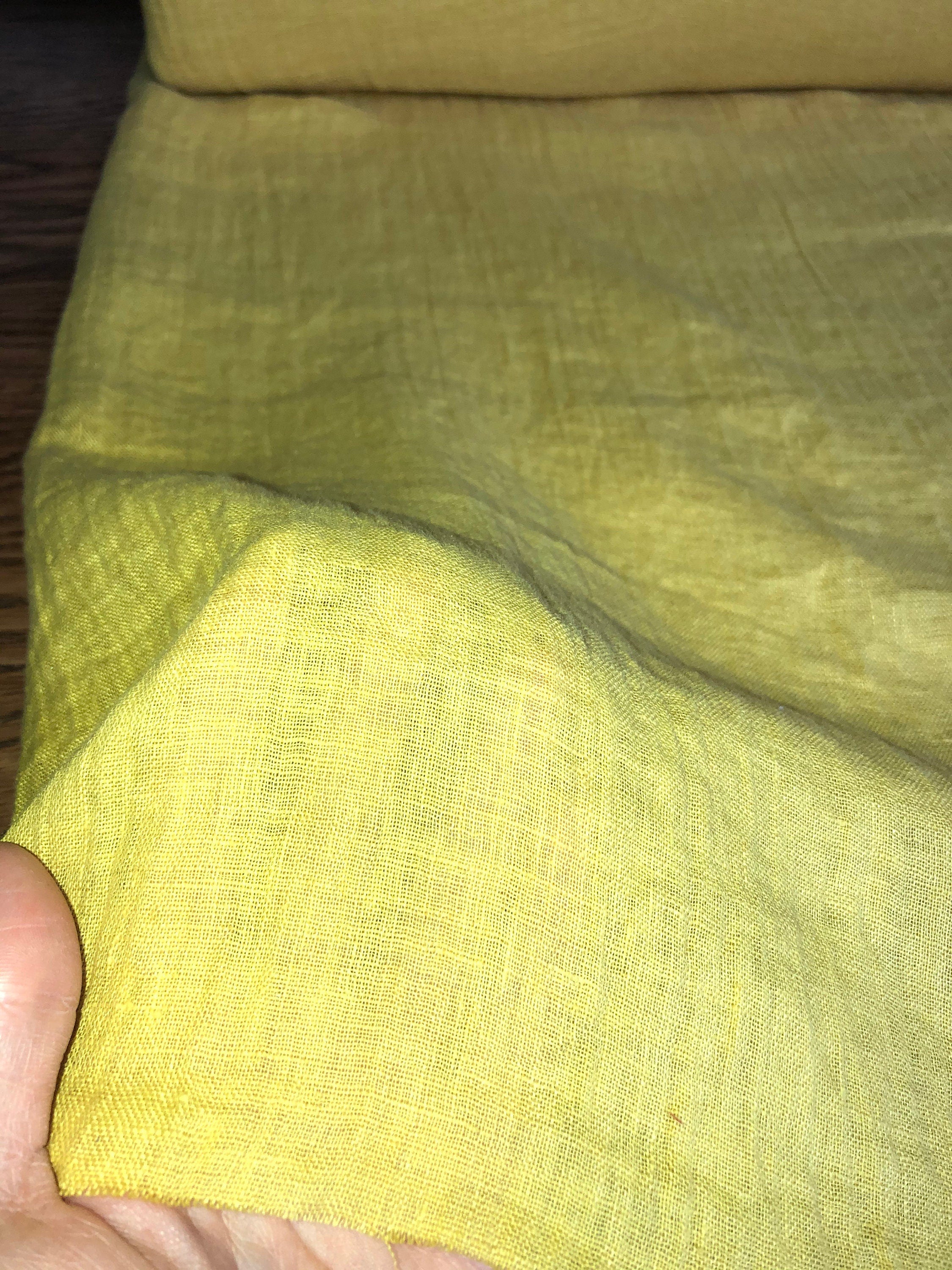 Yellow Mustard Linen Fabric: Light Weight Sewing Material, 150cm Wide