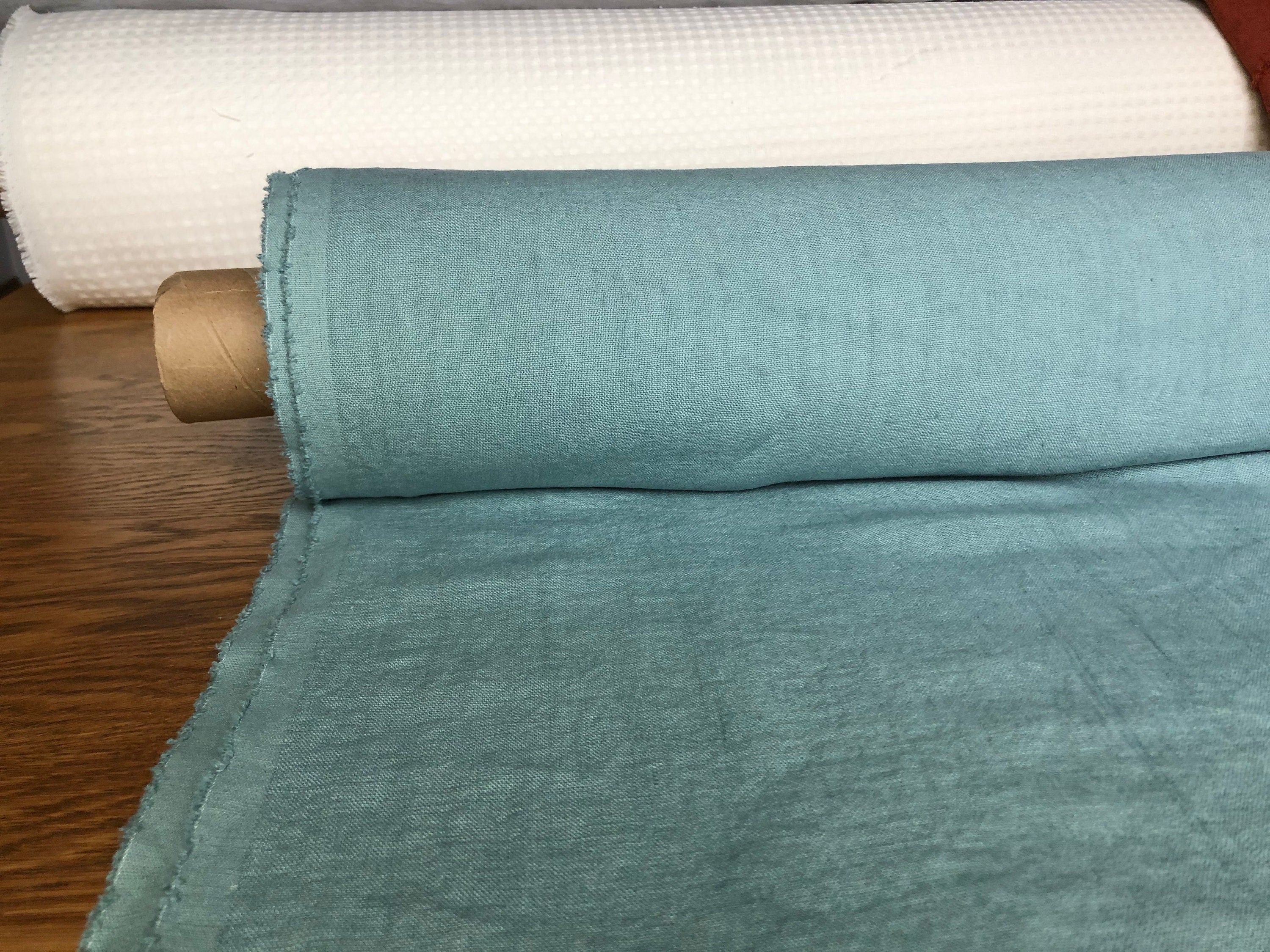 Teal Linen Fabric: 100% Natural, Heavy Weight (57" Wide)