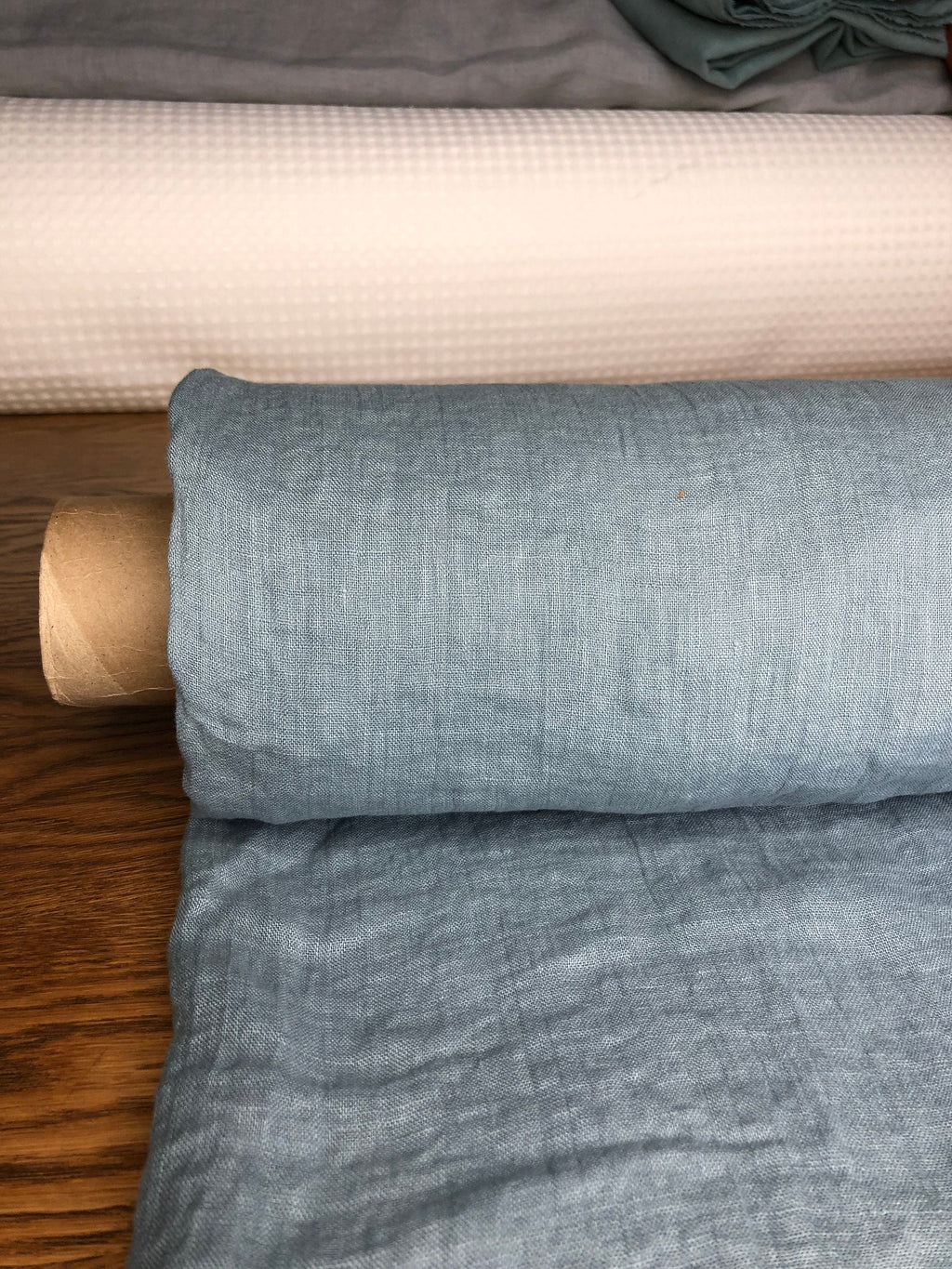Sea Foam Linen Fabric: 100% Natural, Light Weight (150cm Width)