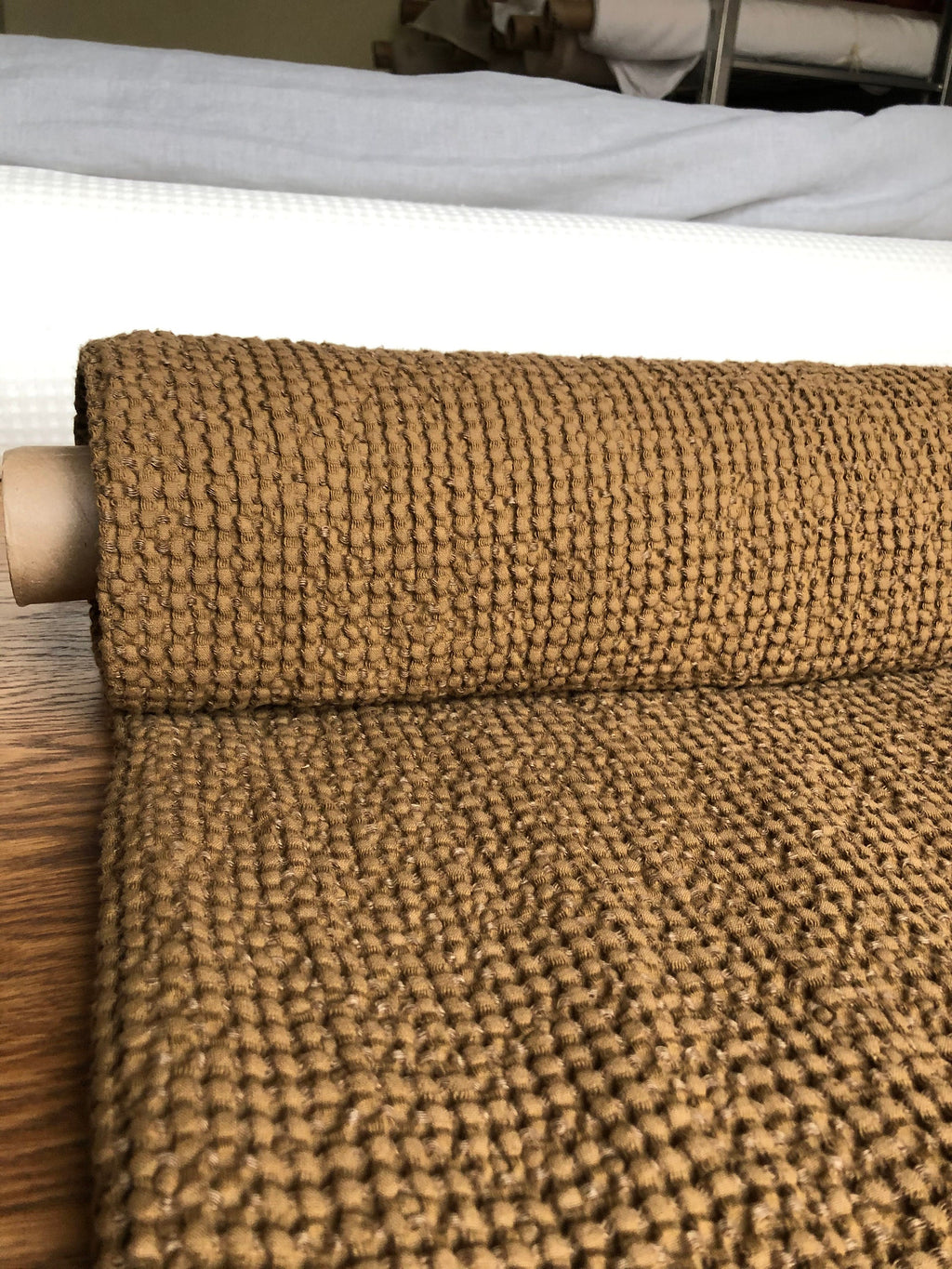 Spicy Waffle Linen Cotton Fabric: 94" Extra Wide, Bath & Spa Towel