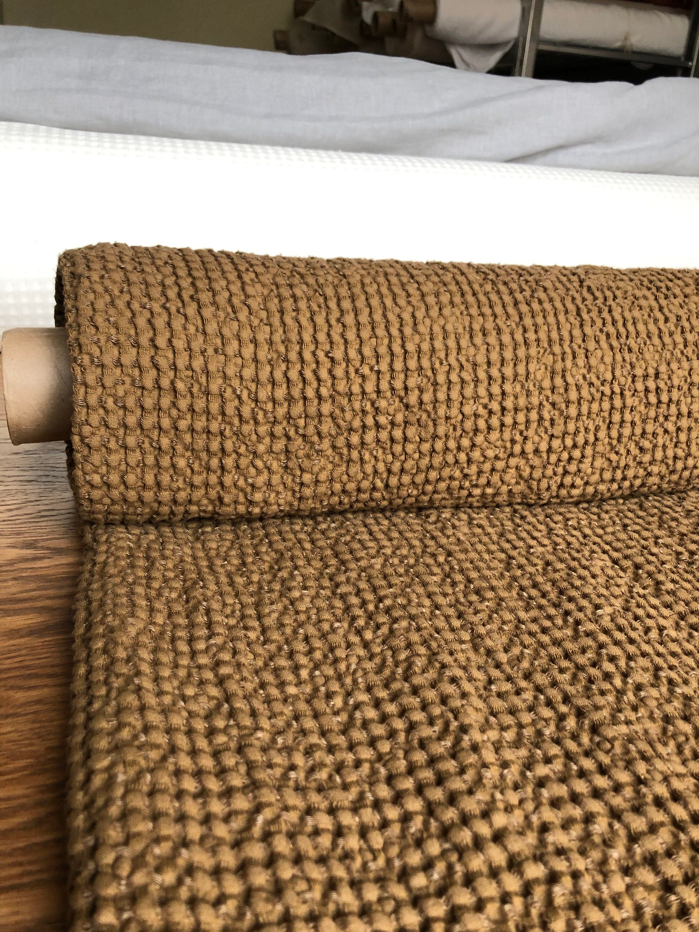 Spicy Waffle Linen Cotton Fabric: 94" Extra Wide, Bath & Spa Towel