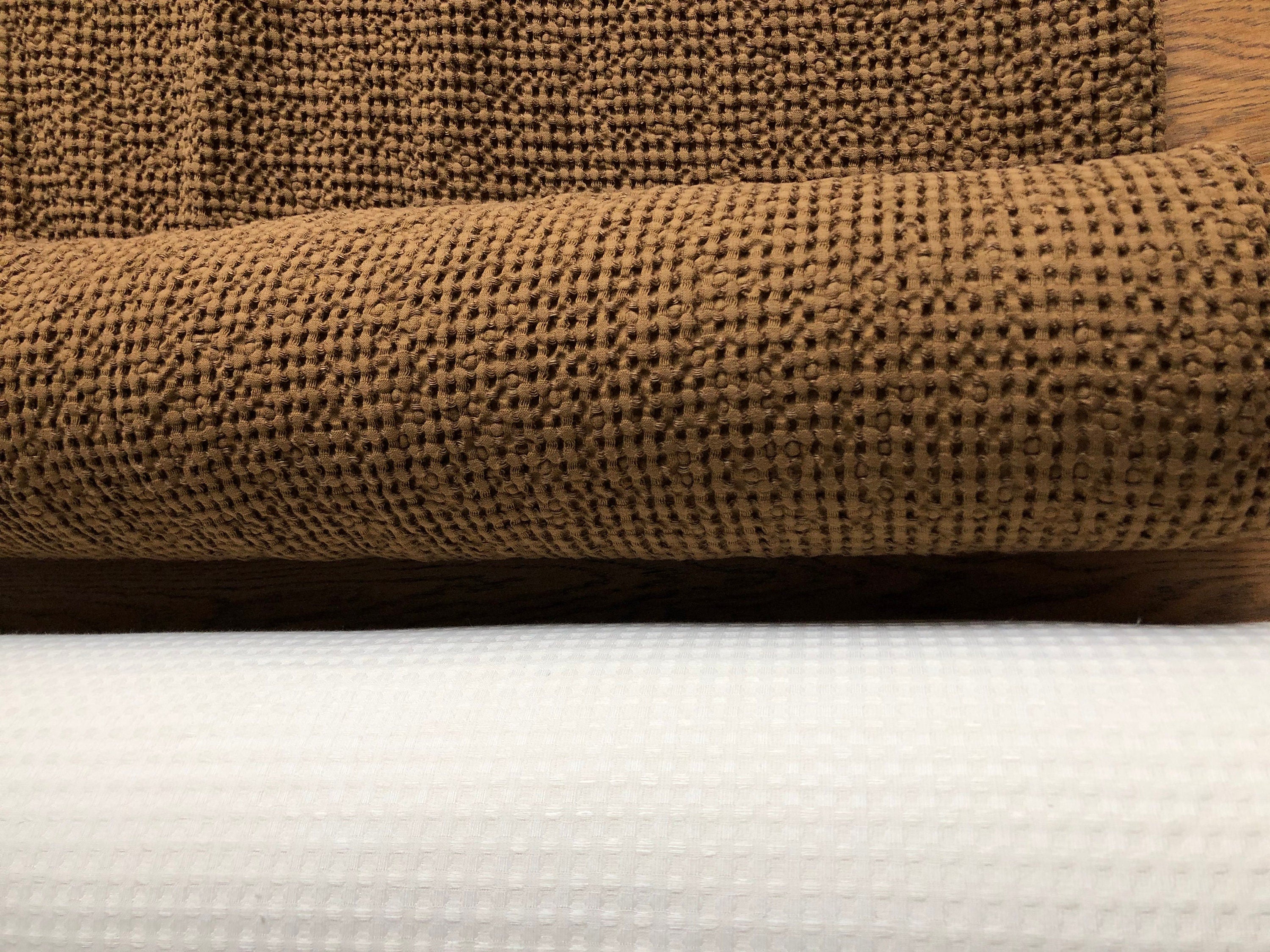 Spicy Waffle Linen Cotton Fabric: 94" Extra Wide, Bath & Spa Towel