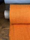 Orange Linen Fabric: 100% Natural, Light Weight, 150cm Wide