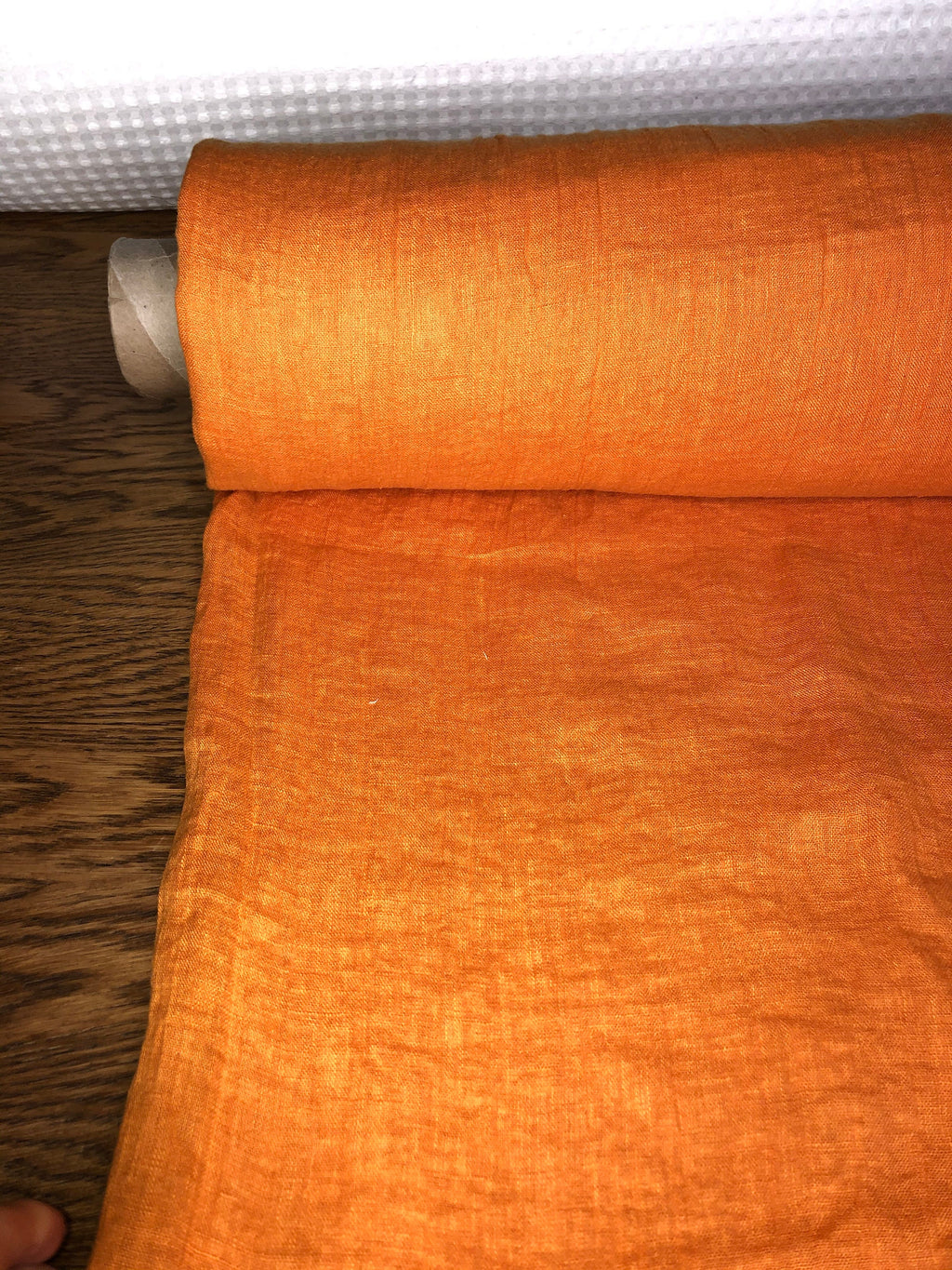 Orange Linen Fabric: 100% Natural, Light Weight, 150cm Wide